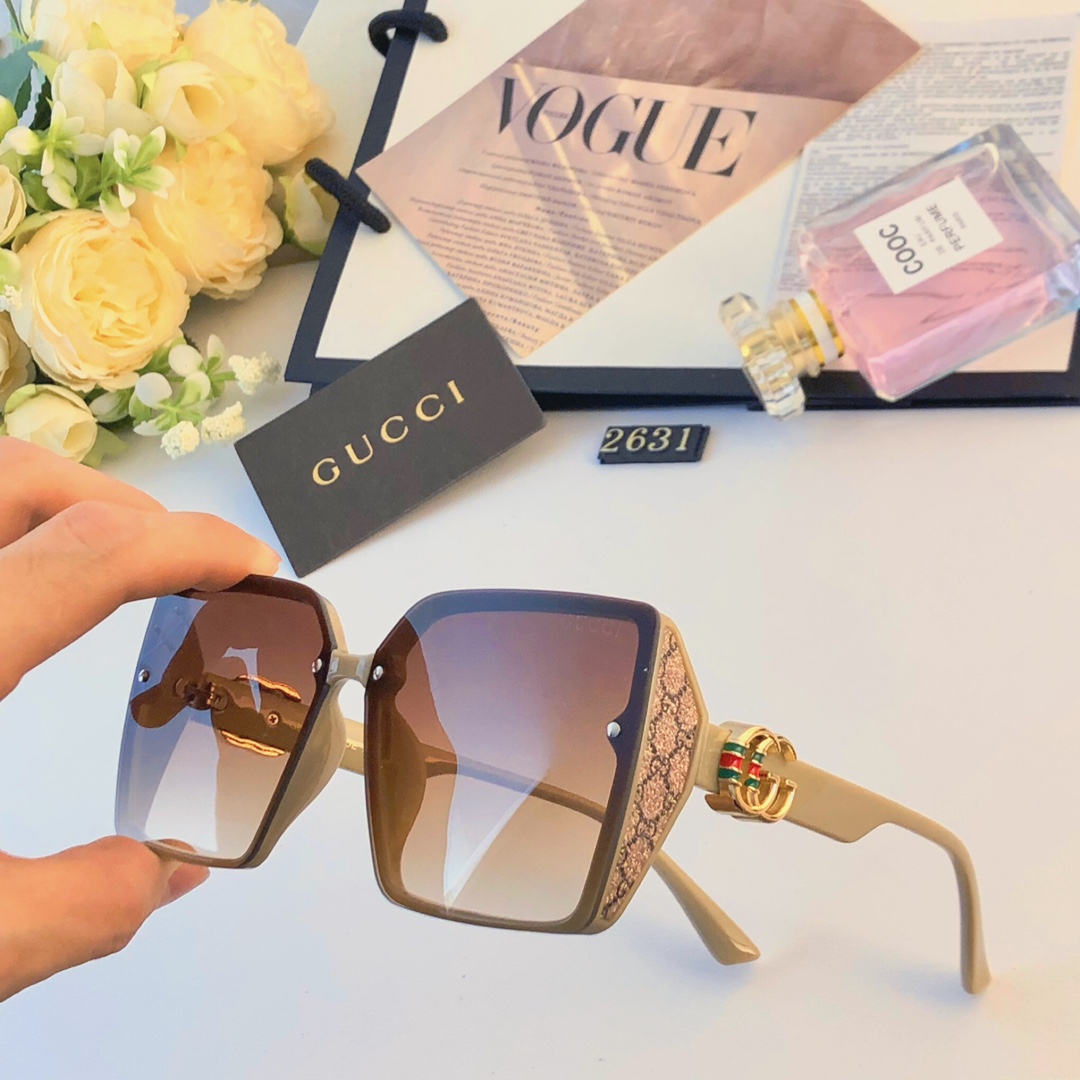 Gucci2024新款女士太阳镜大框ins网红街拍墨镜方框潮流时尚太阳眼镜