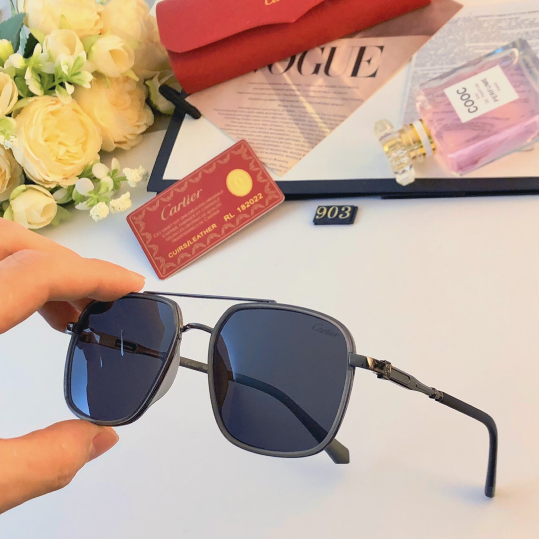 Cartier新款男士太阳镜欧美爆款金属双梁时尚大框墨镜驾驶开车太阳眼镜