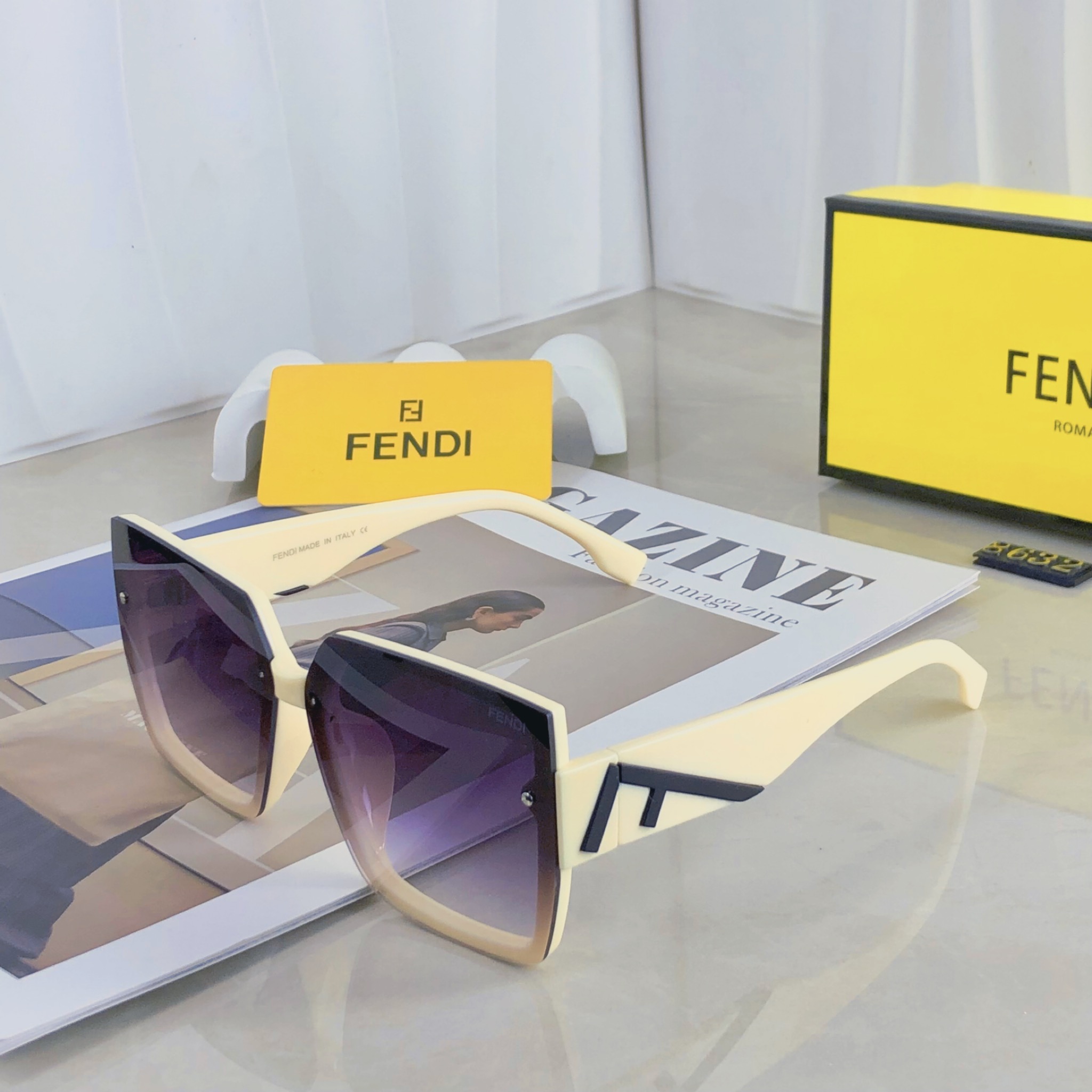 。。Fend*新款F家复古大框太阳镜女方形墨镜欧美潮流街拍网红时尚太阳眼镜