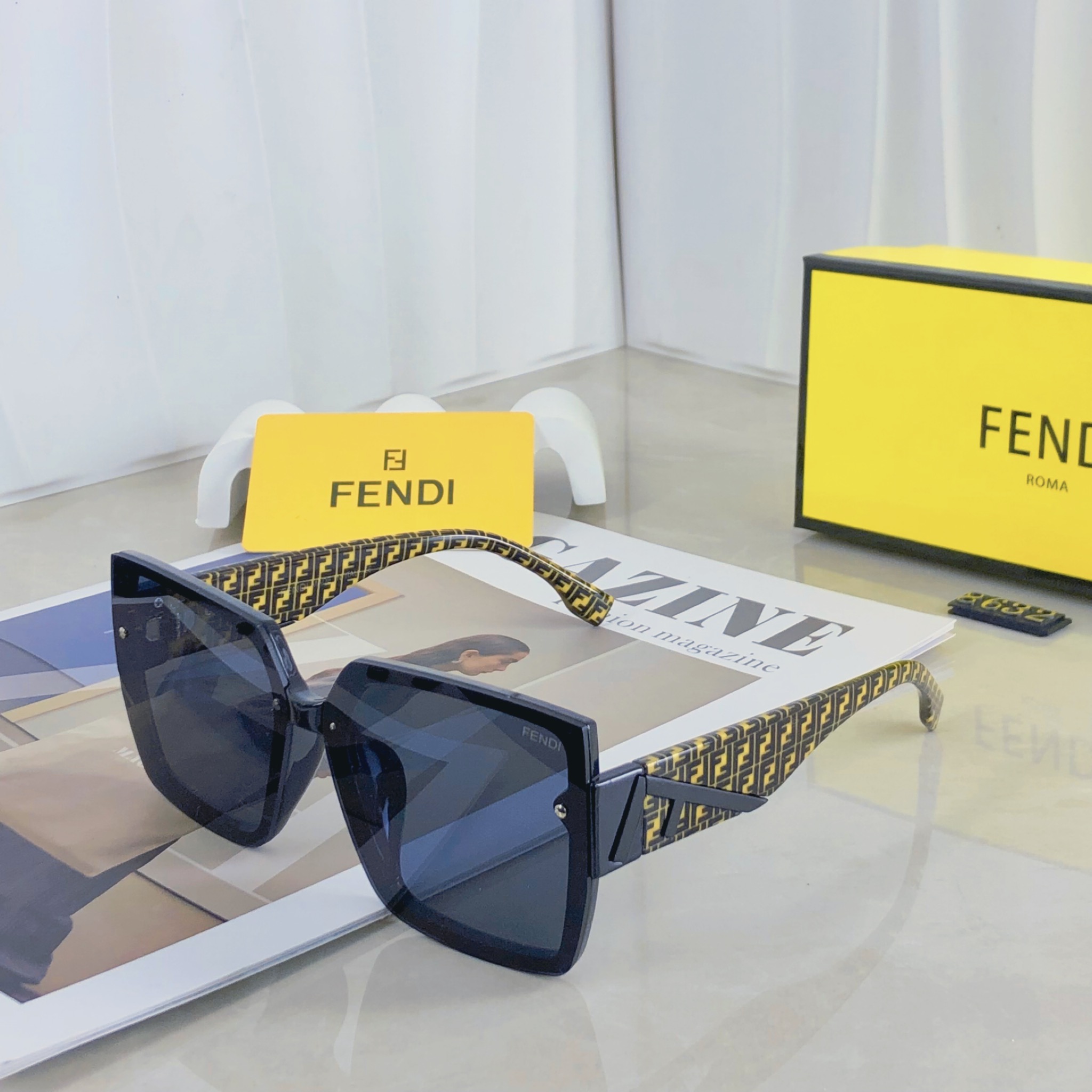 。。Fend*新款F家复古大框太阳镜女方形墨镜欧美潮流街拍网红时尚太阳眼镜