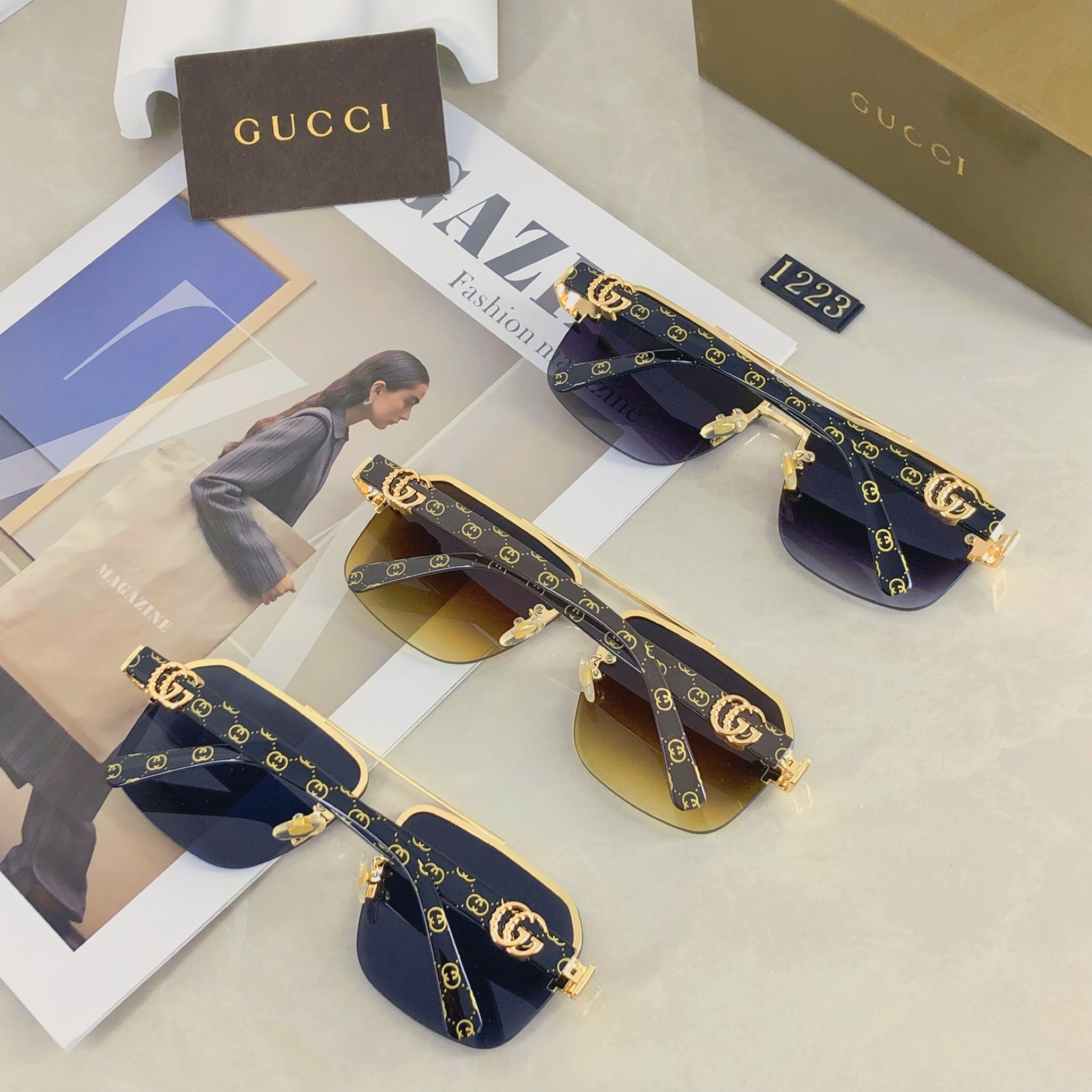 🔥🔥Gucc*新款太阳镜 时尚潮流休闲墨镜 驾驶出游太阳眼镜