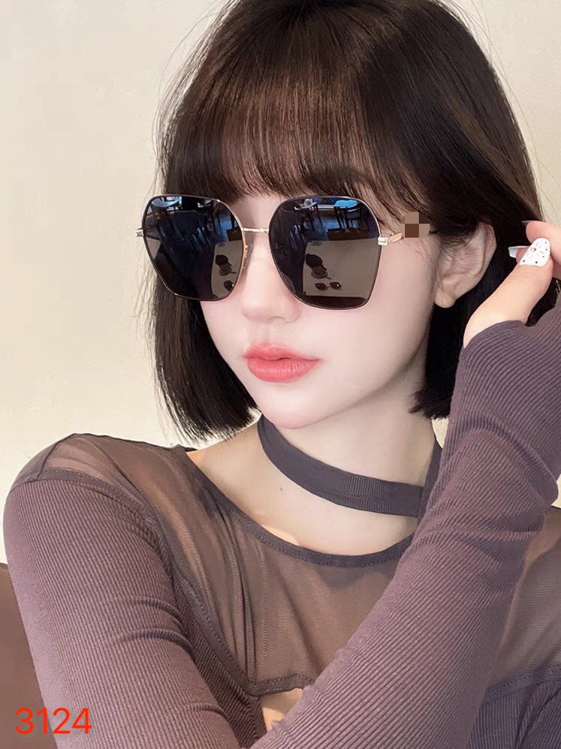 。。Gucci2025春季新款女士太阳镜墨镜金属多边形眼镜个性街拍渐变色