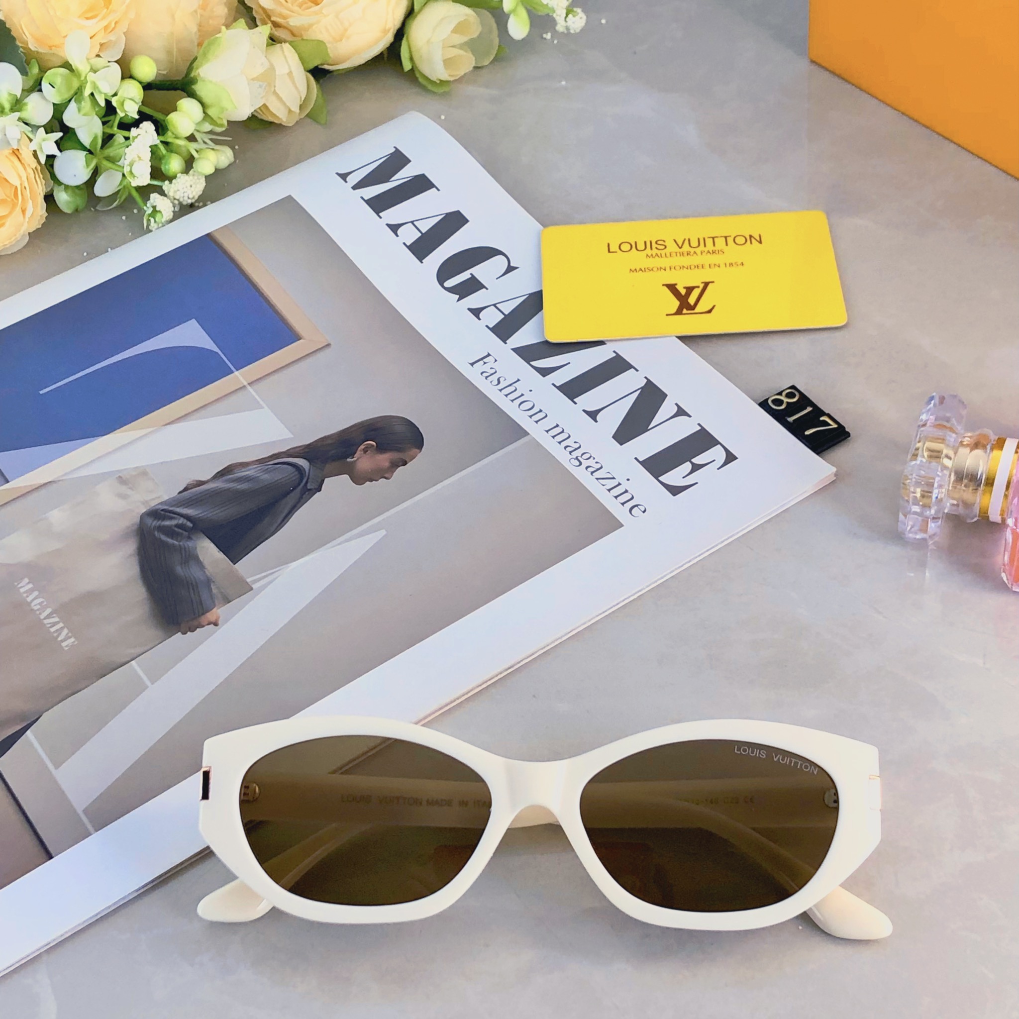 。。LOUISVUITTO*新款韩系猫形偏光太阳眼镜潮个性男女网红素颜街拍复古墨镜旅游