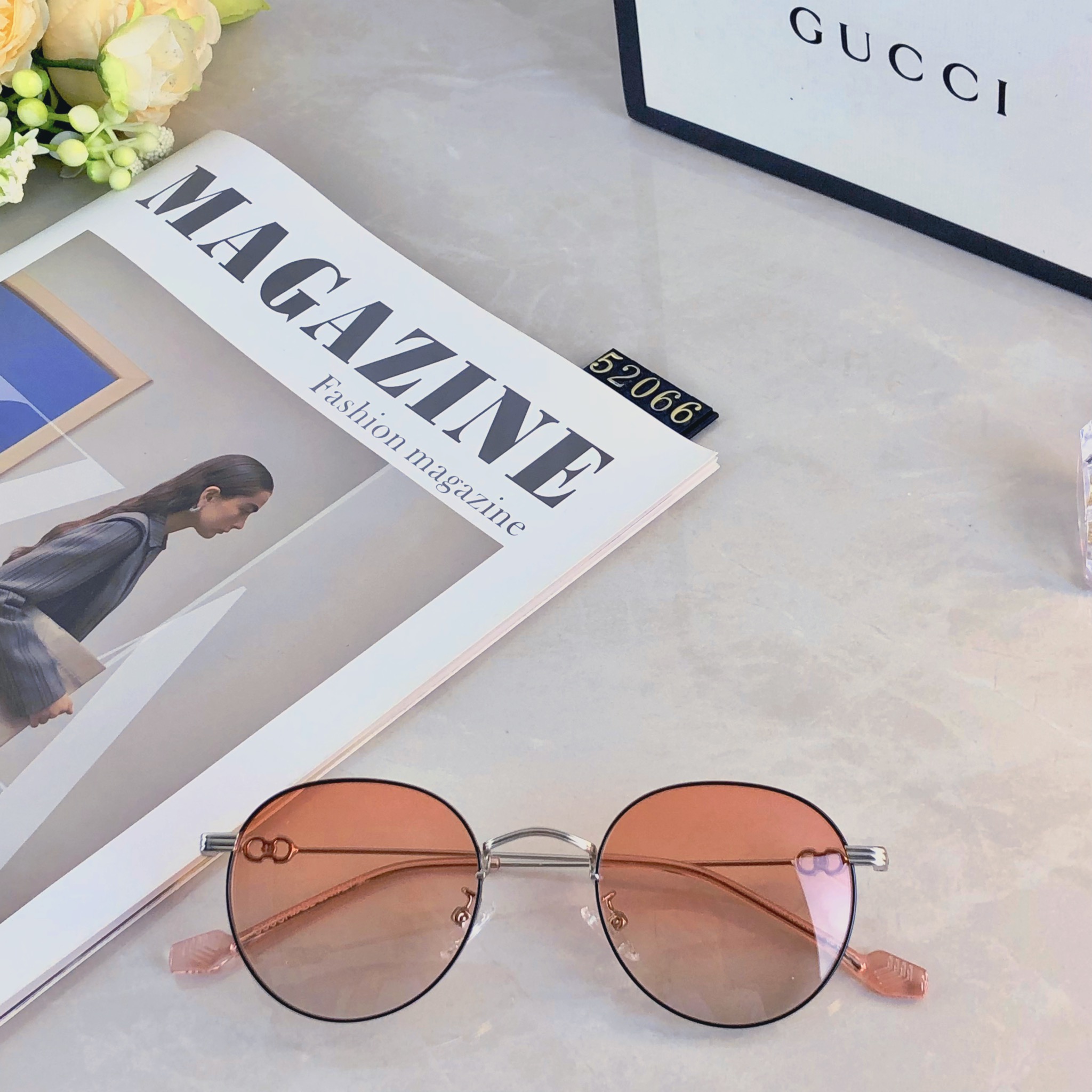 。。GUCC*新款轻盈圆形金属框偏光太阳镜防紫外线高级感遮阳户外墨镜