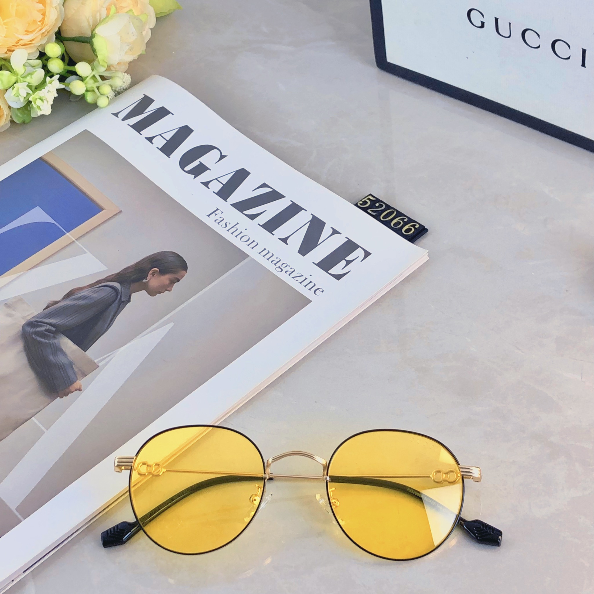 。。GUCC*新款轻盈圆形金属框偏光太阳镜防紫外线高级感遮阳户外墨镜