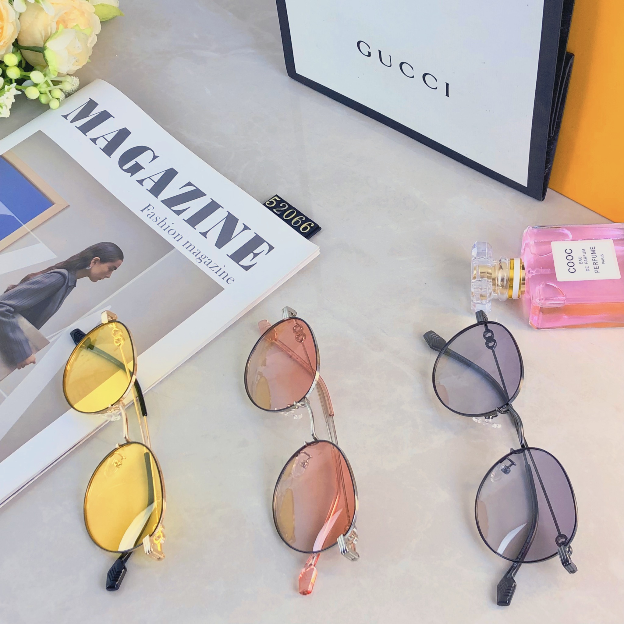 。。GUCC*新款轻盈圆形金属框偏光太阳镜防紫外线高级感遮阳户外墨镜