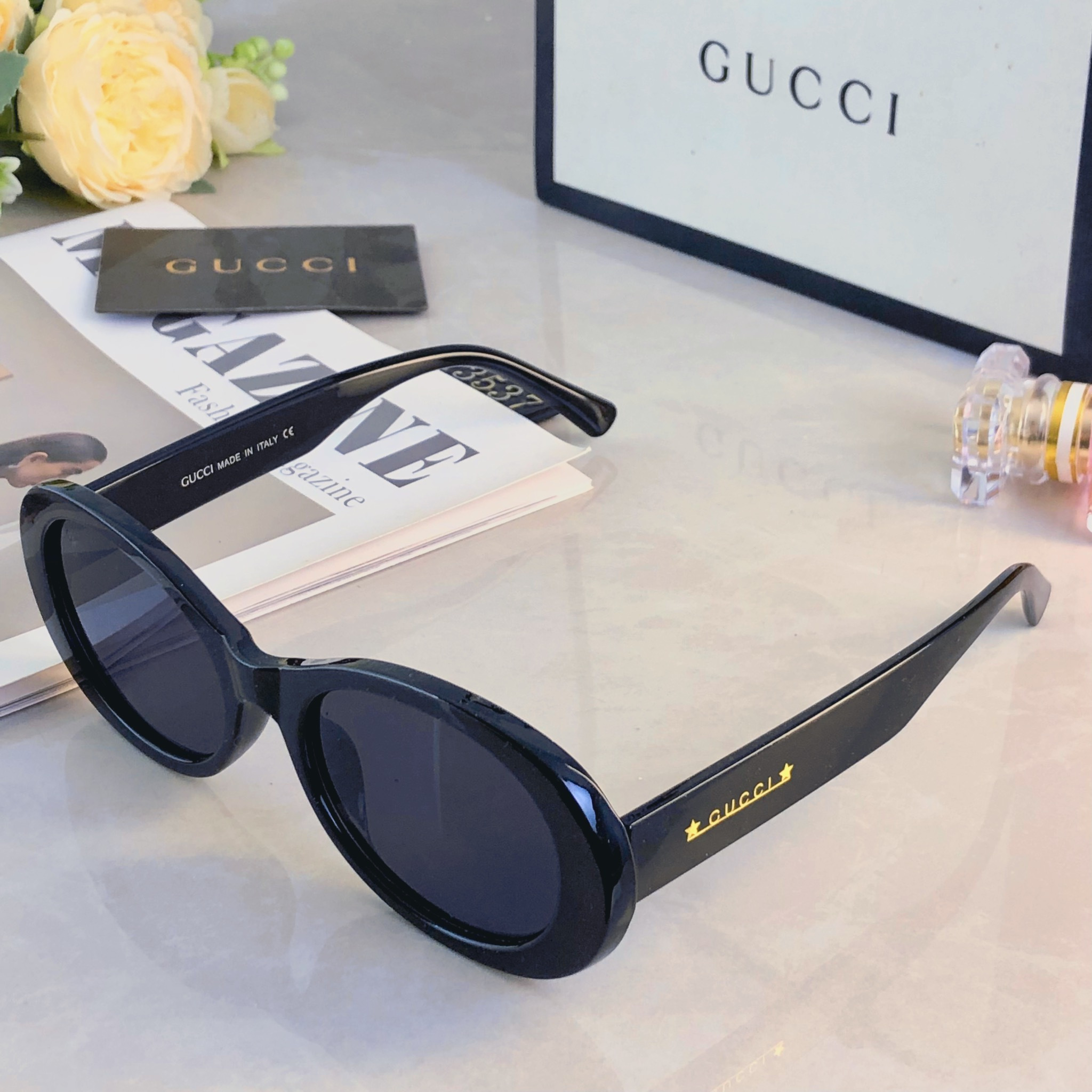 。。Gucc*太阳镜2026杨超越款女士时尚百搭防紫外线墨镜