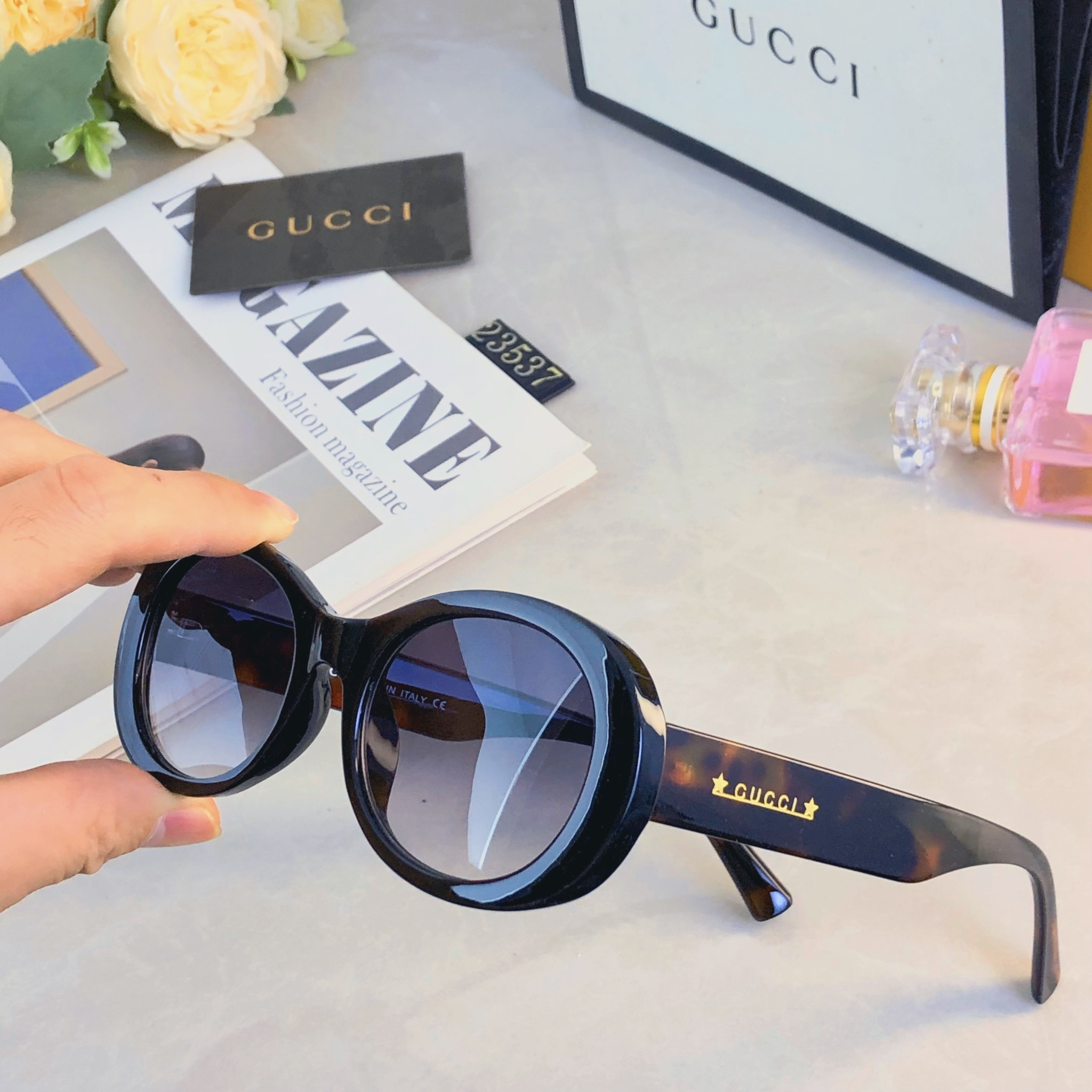 。。Gucc*太阳镜2026杨超越款女士时尚百搭防紫外线墨镜