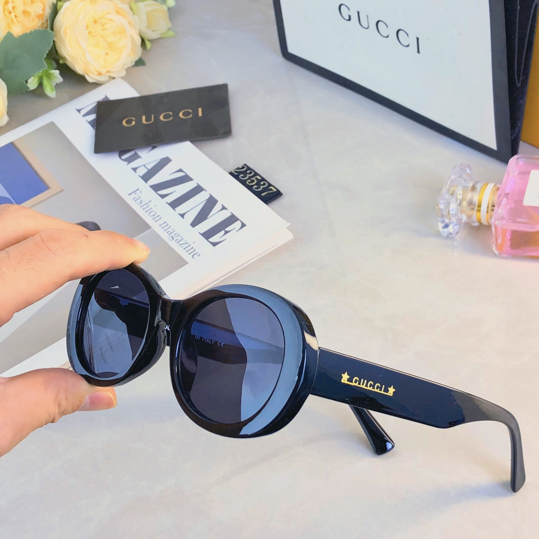 。。Gucc*太阳镜2026杨超越款女士时尚百搭防紫外线墨镜