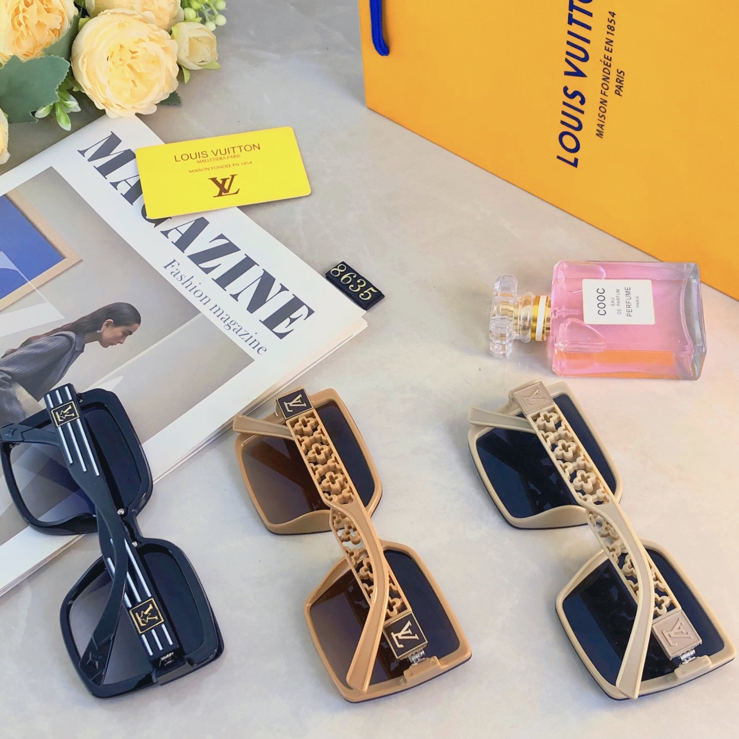 。。Louis vuitto*新款方形字母百搭太阳镜气质简约欧美风墨镜女防紫外线ins风