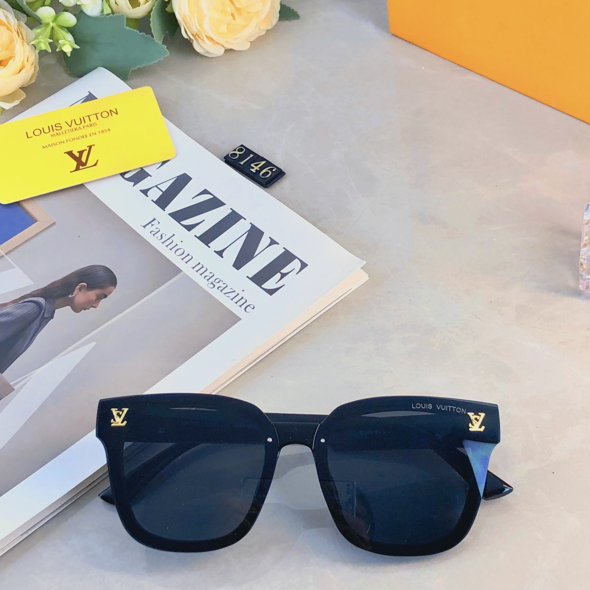 。。Louis vuitto*韩版复古墨镜女防晒高级感ins方框欧美辣妹街拍太阳眼镜