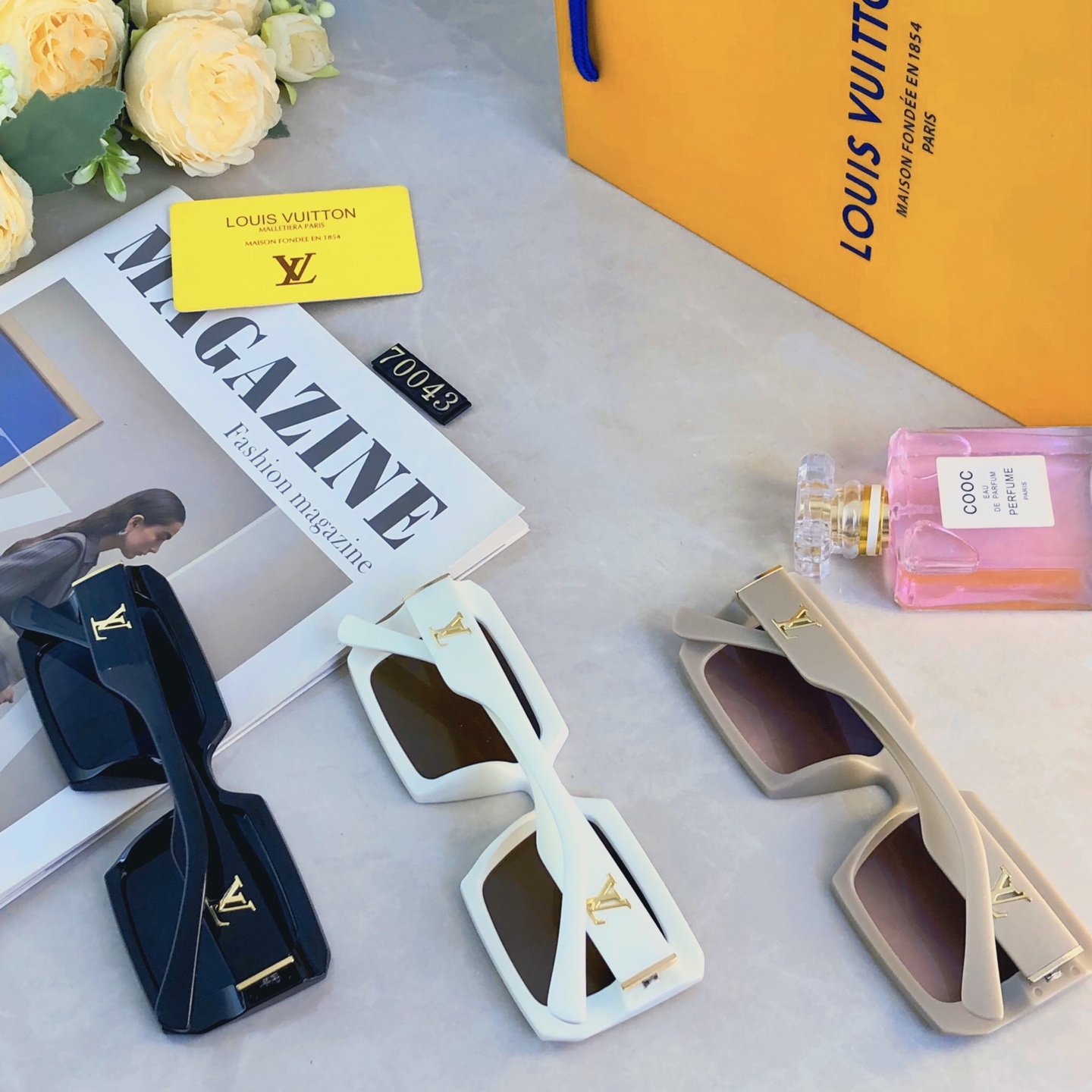 。。Louis vuitto*时尚简约太阳镜百搭黑色墨镜女大脸ins网红博主新款街拍防晒眼镜