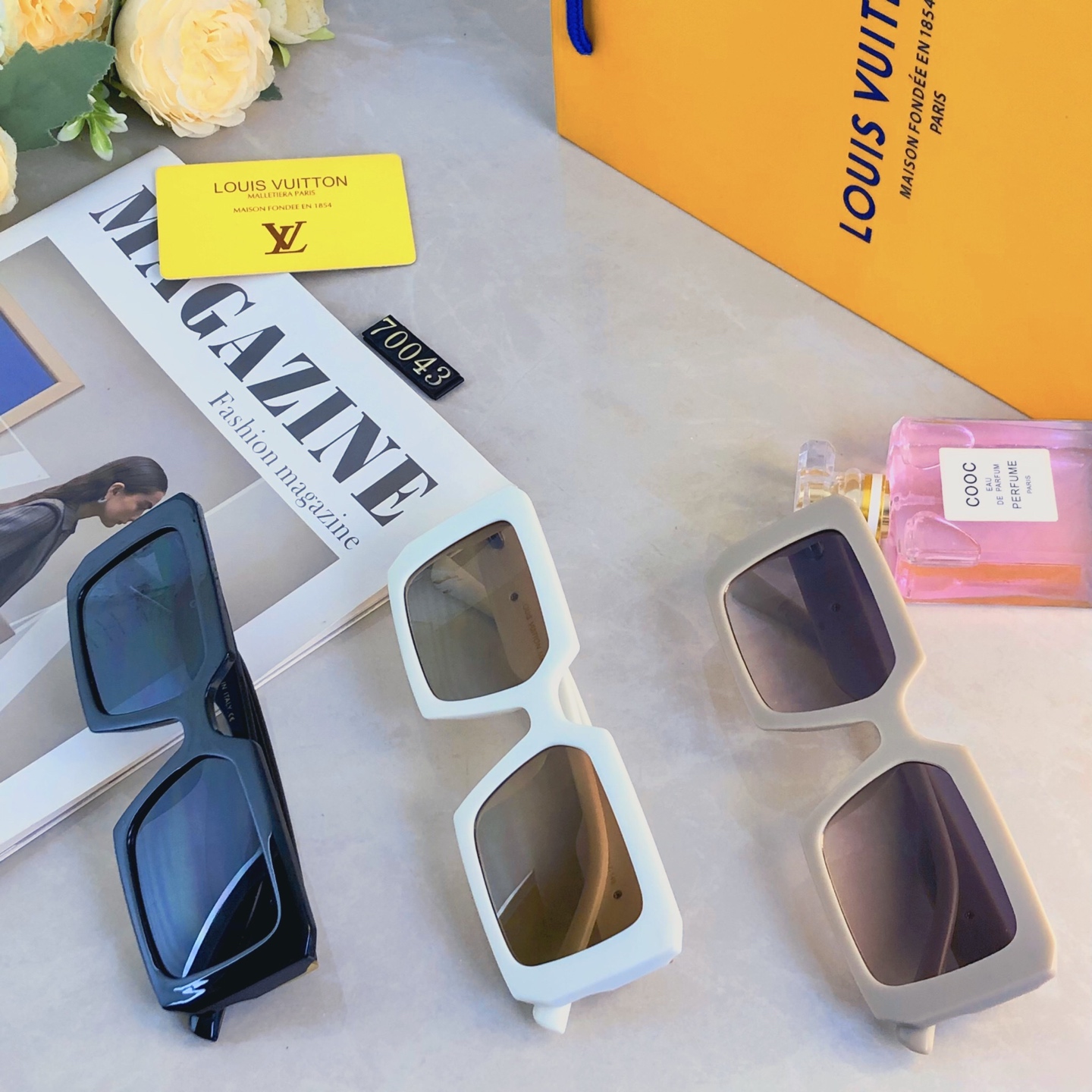 。。Louis vuitto*时尚简约太阳镜百搭黑色墨镜女大脸ins网红博主新款街拍防晒眼镜