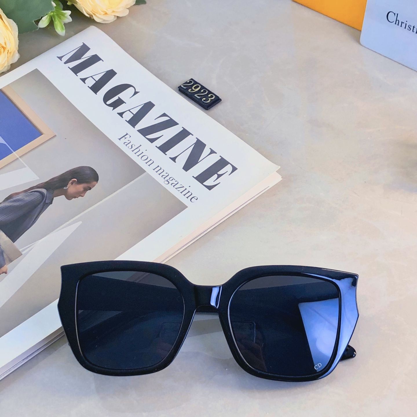 。。Dio*2026新款欧美高级感大框时髦气质太阳眼镜女潮方圆脸显瘦复古墨镜