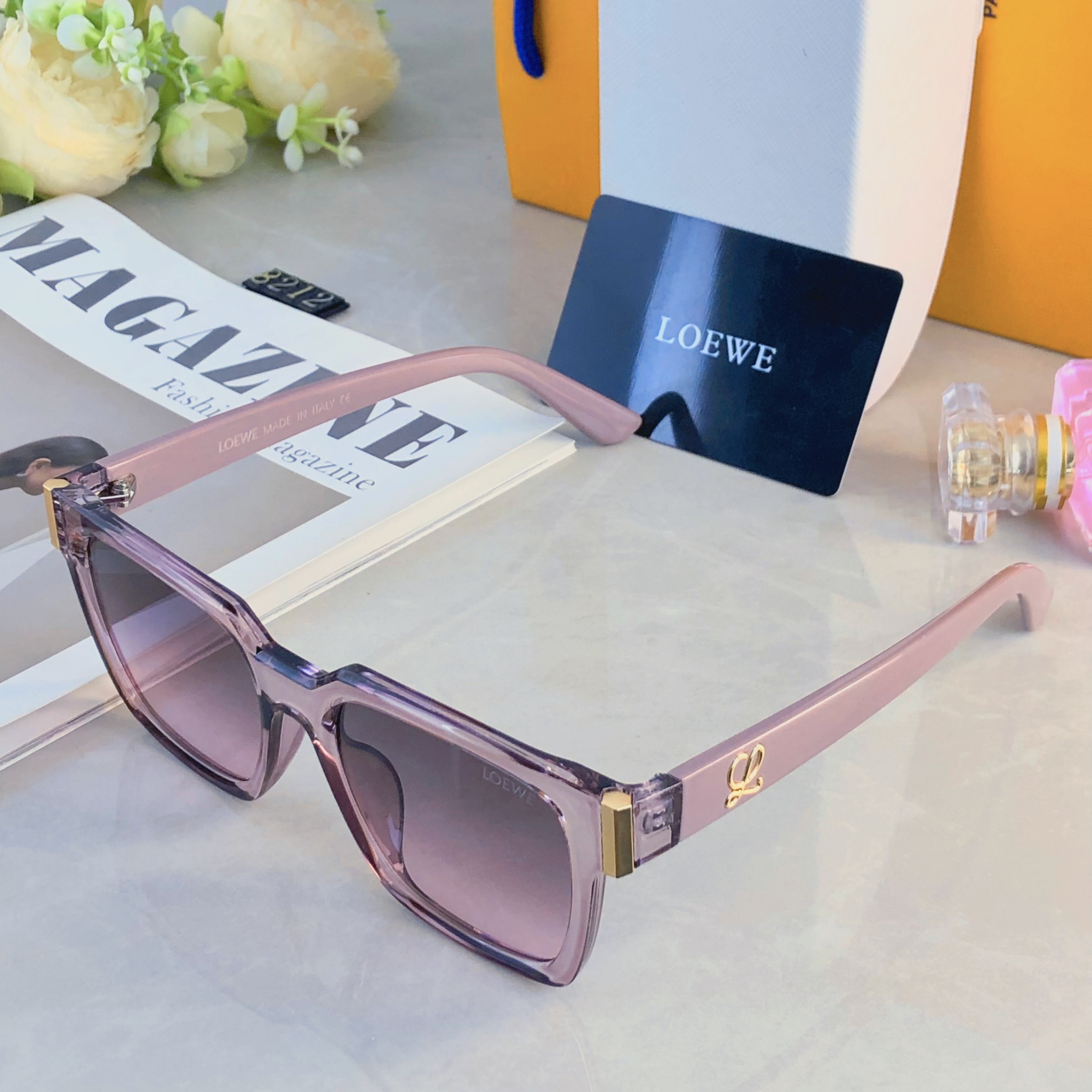 🔥🔥Loew*新款方形大框圆脸显瘦高级网感欧美辣妹风太阳眼镜女防紫外线