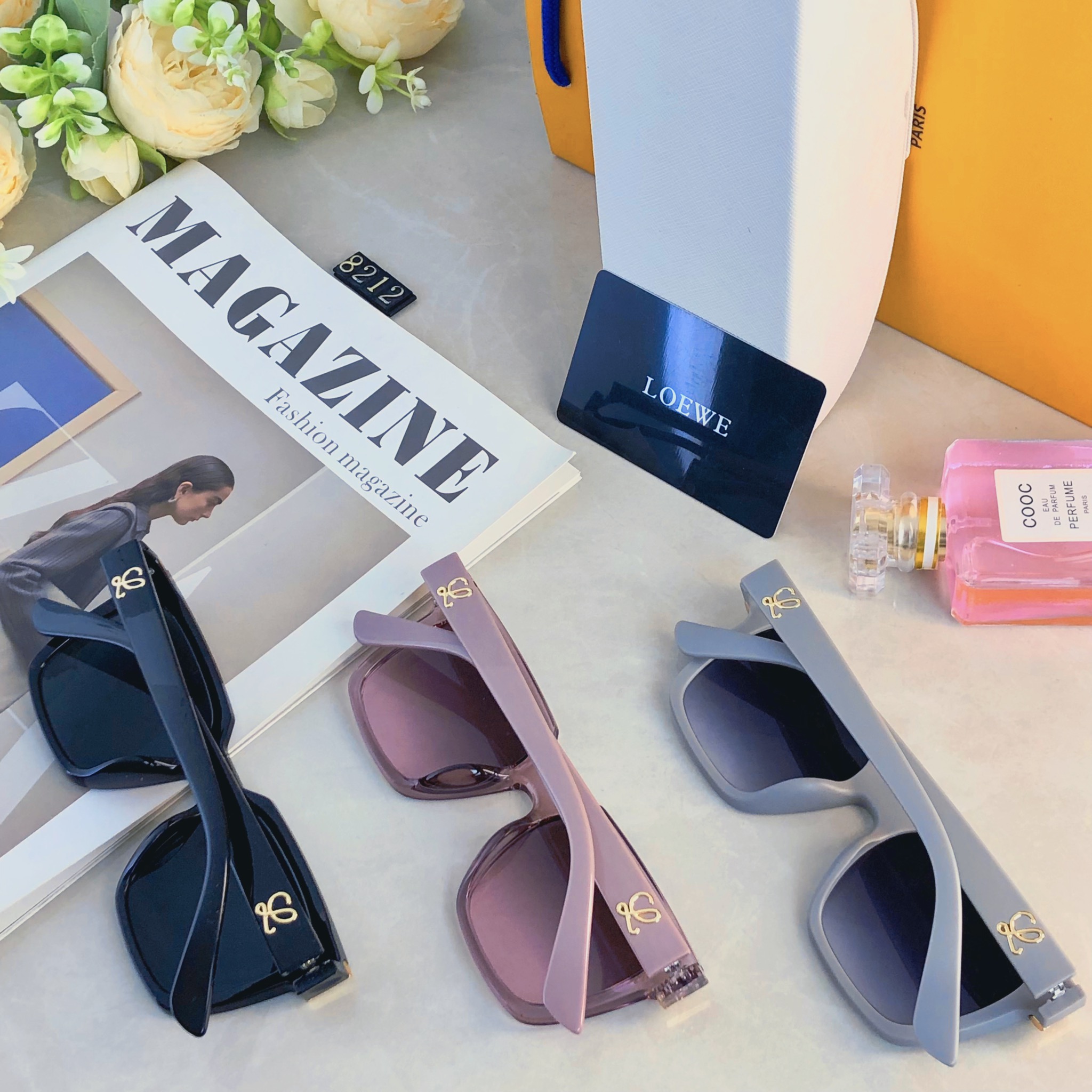 🔥🔥Loew*新款方形大框圆脸显瘦高级网感欧美辣妹风太阳眼镜女防紫外线