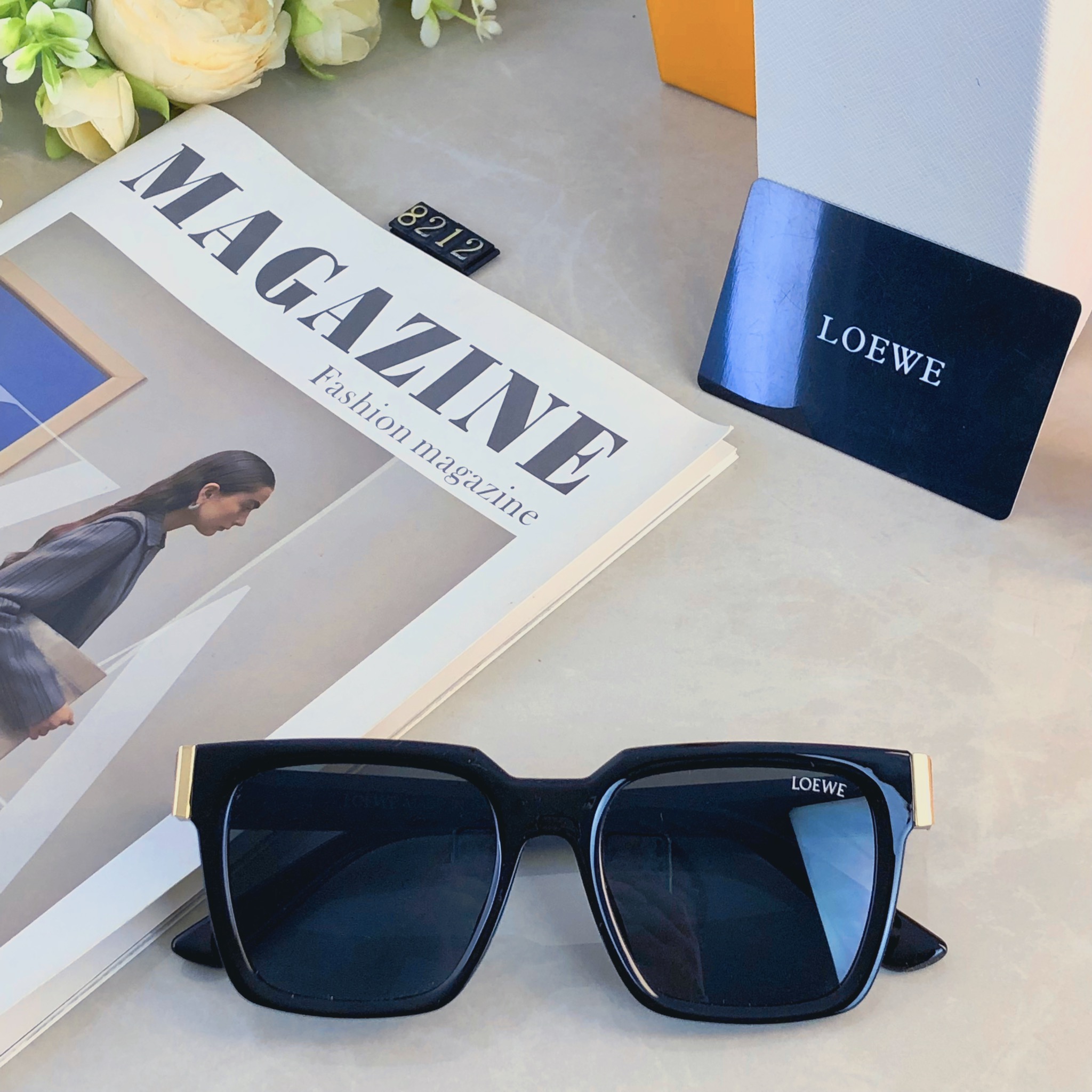 🔥🔥Loew*新款方形大框圆脸显瘦高级网感欧美辣妹风太阳眼镜女防紫外线