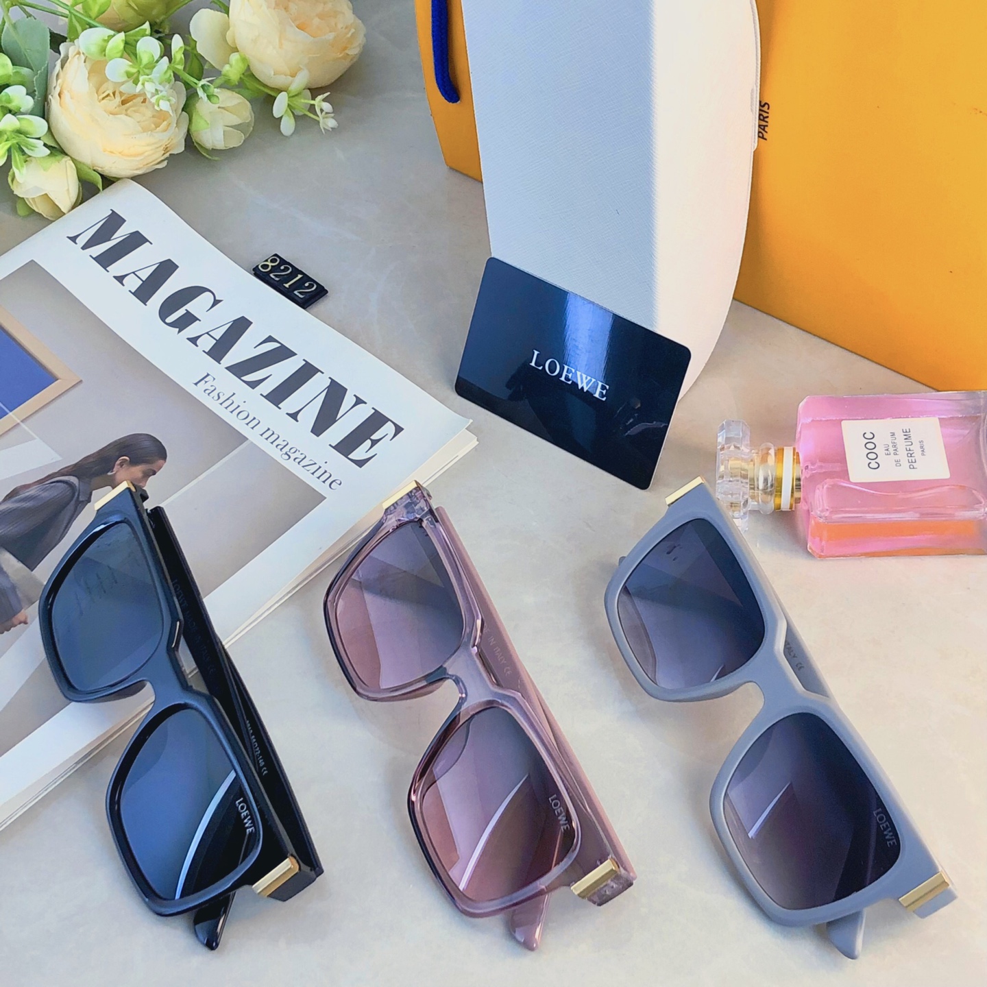 🔥🔥Loew*新款方形大框圆脸显瘦高级网感欧美辣妹风太阳眼镜女防紫外线