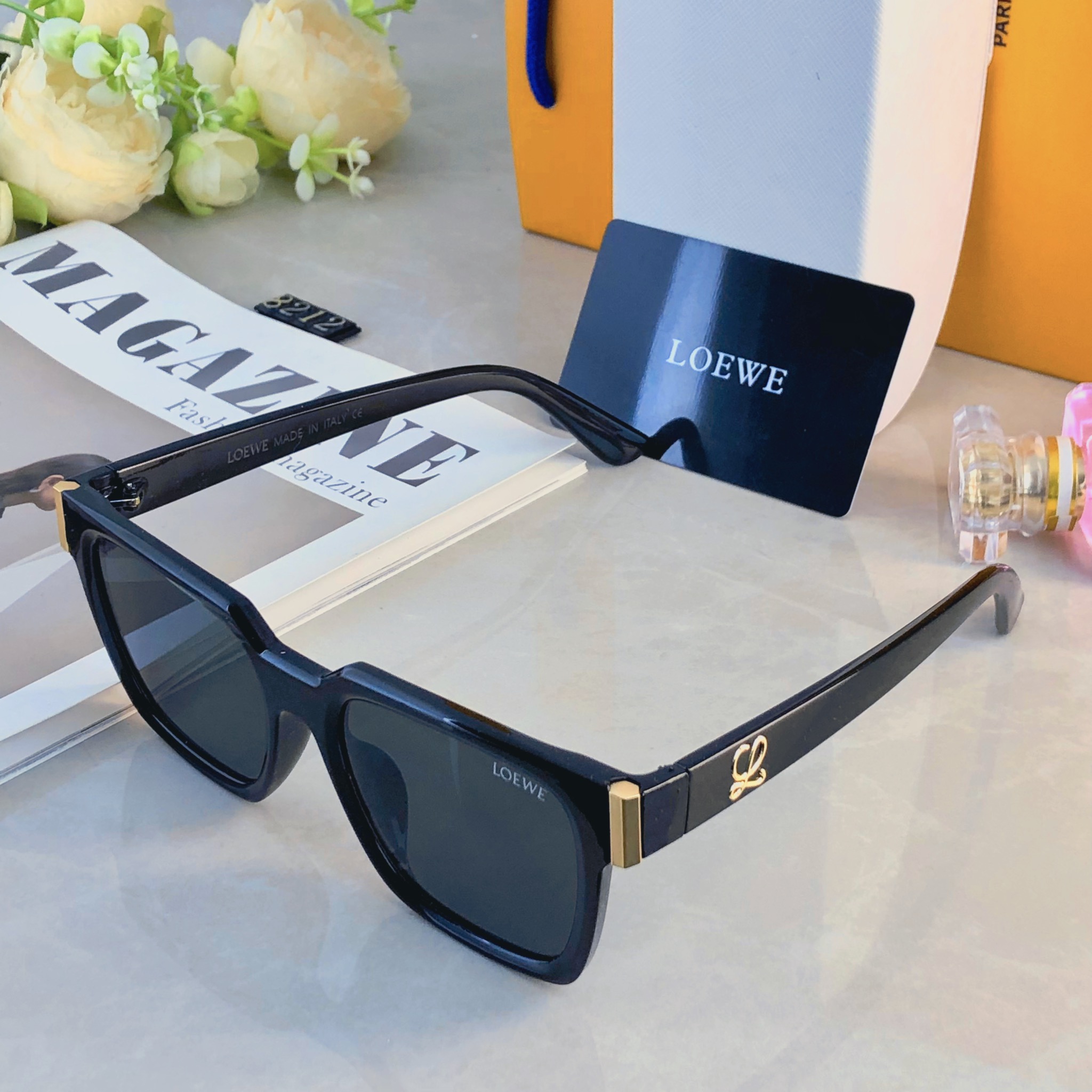 🔥🔥Loew*新款方形大框圆脸显瘦高级网感欧美辣妹风太阳眼镜女防紫外线