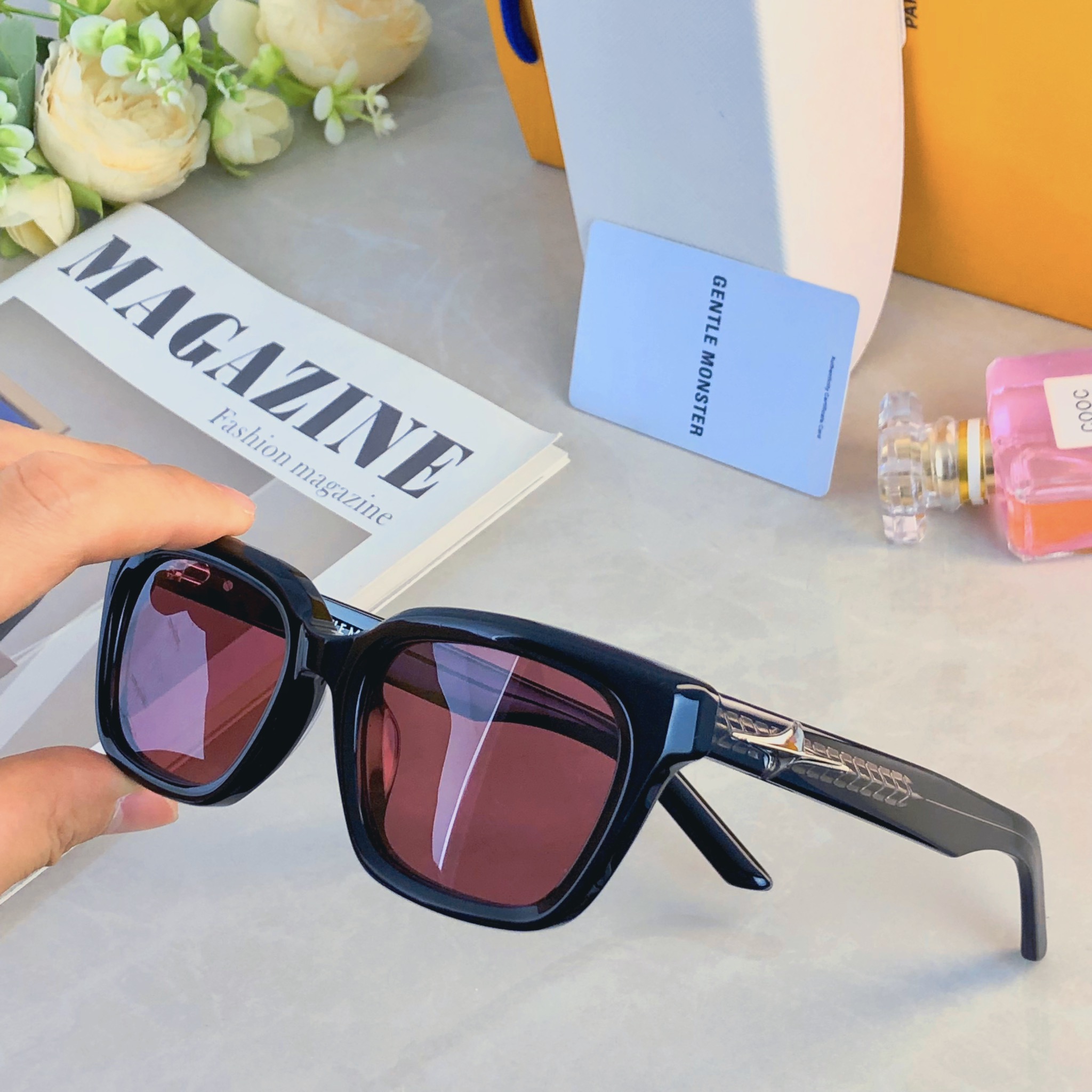 🔥🔥韩系GM方框墨镜女高级感星空系列轻奢防晒太阳眼镜