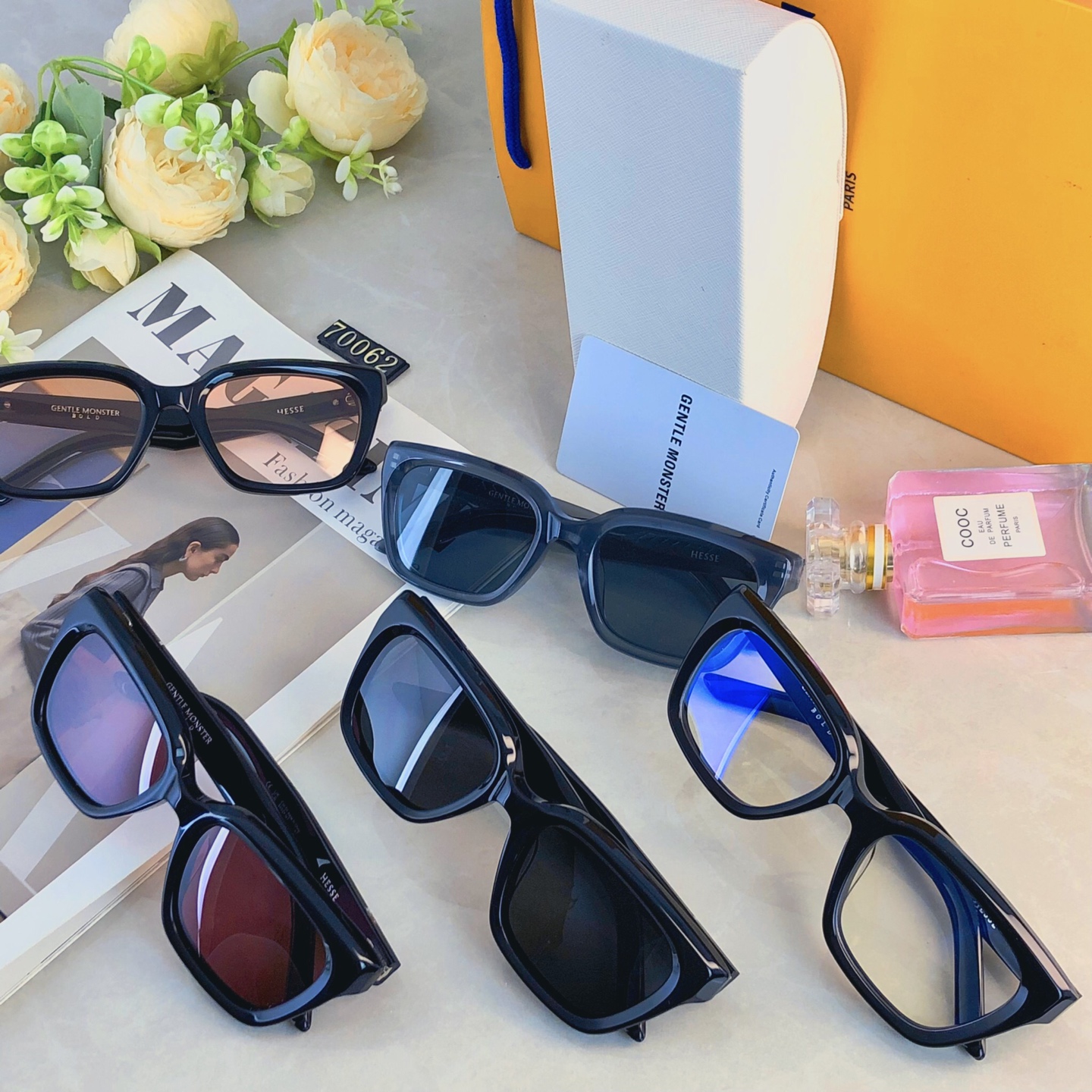 🔥🔥韩系GM方框墨镜女高级感星空系列轻奢防晒太阳眼镜