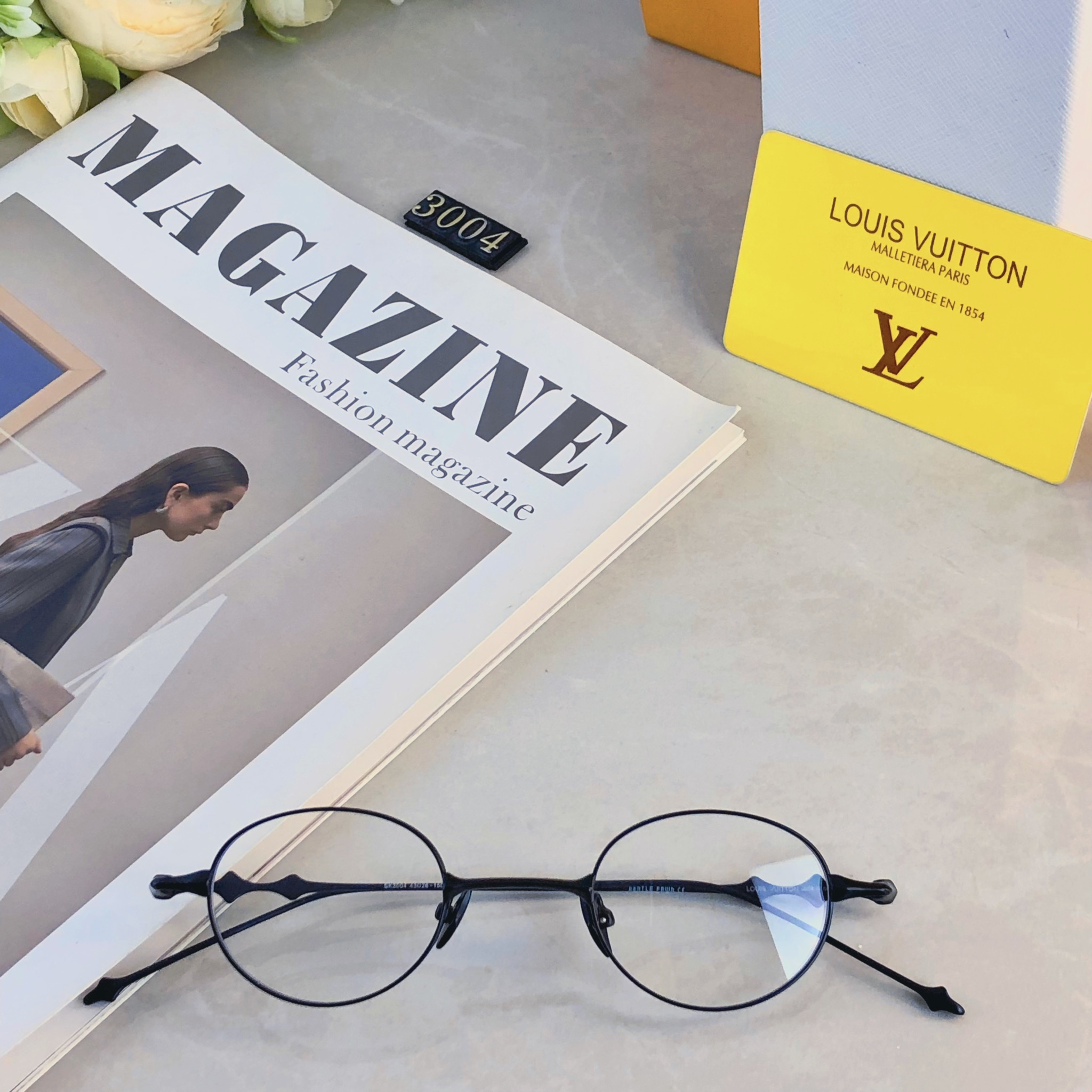 🔥🔥Louis vuitto*王嘉尔复古小框椭圆星星款女眼镜框韩版素颜街拍学院风小脸配近视