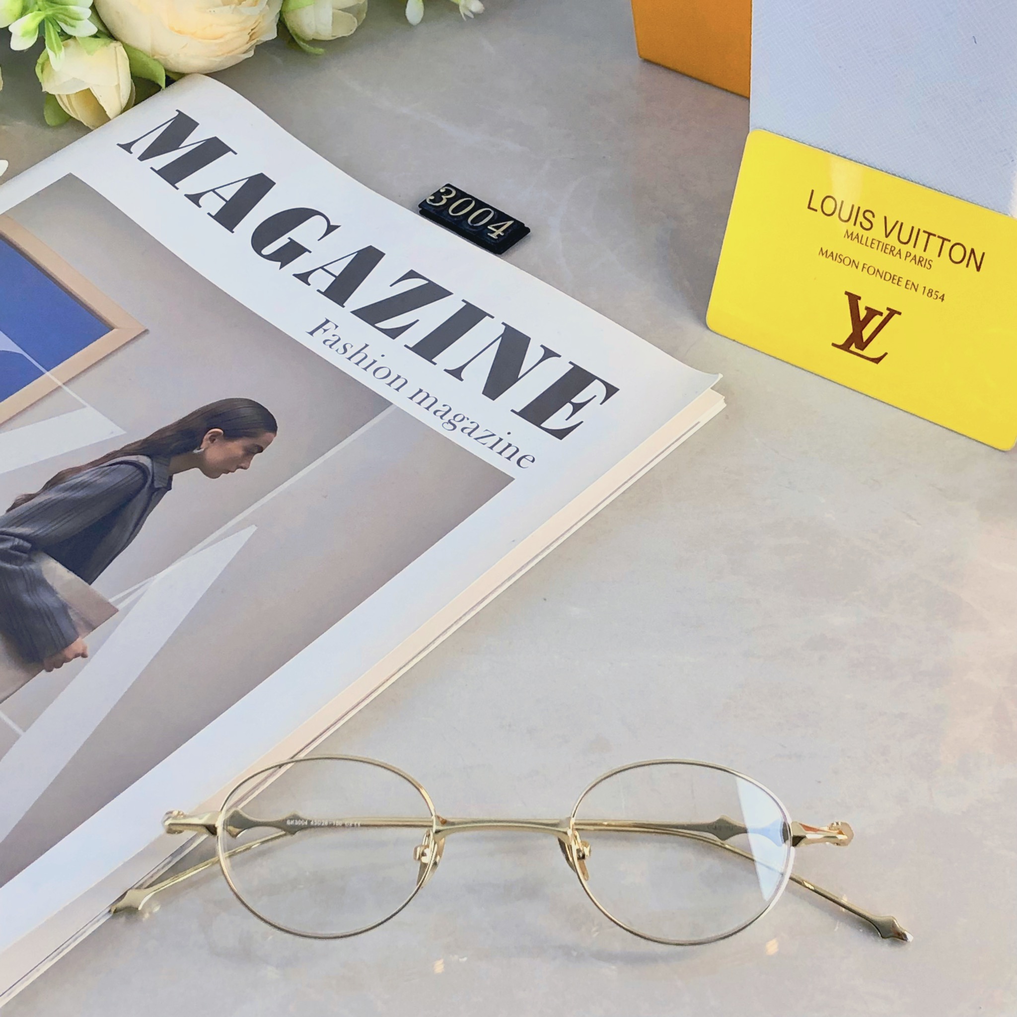 🔥🔥Louis vuitto*王嘉尔复古小框椭圆星星款女眼镜框韩版素颜街拍学院风小脸配近视