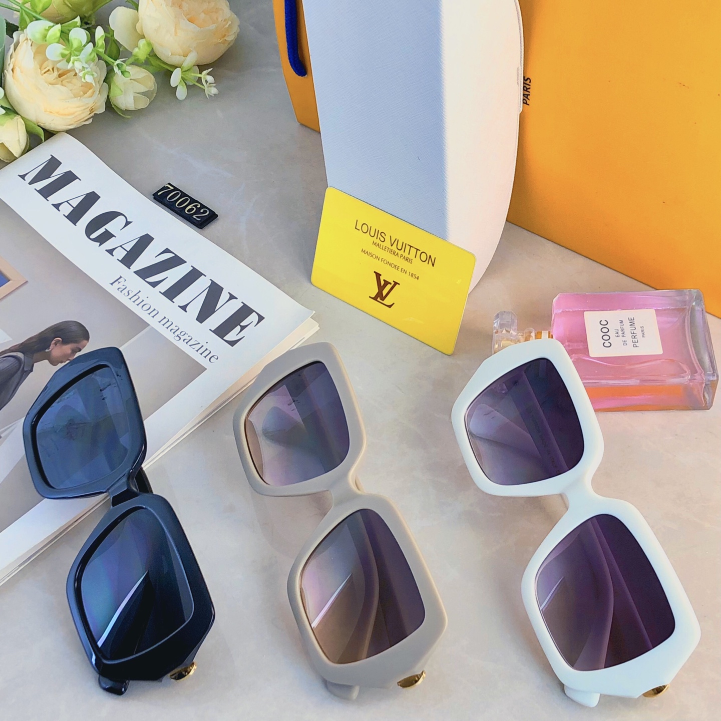 🔥🔥Louis vuitto*时尚新款太阳眼镜墨镜高品质高质感模特百搭潮方框墨镜