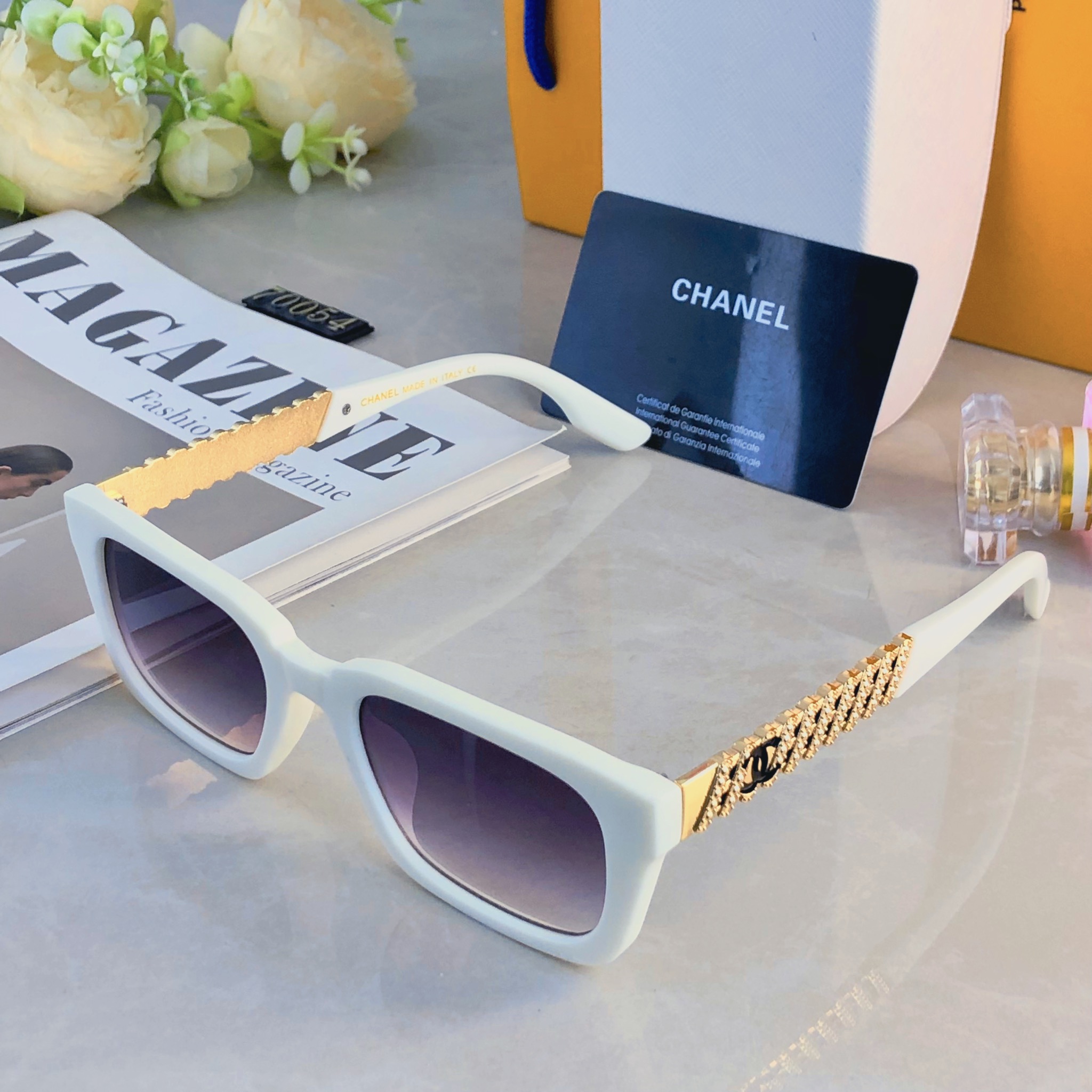 🔥🔥Chane*高级韩版新款墨镜女链条时尚ins网红个性防紫外线太阳镜女潮