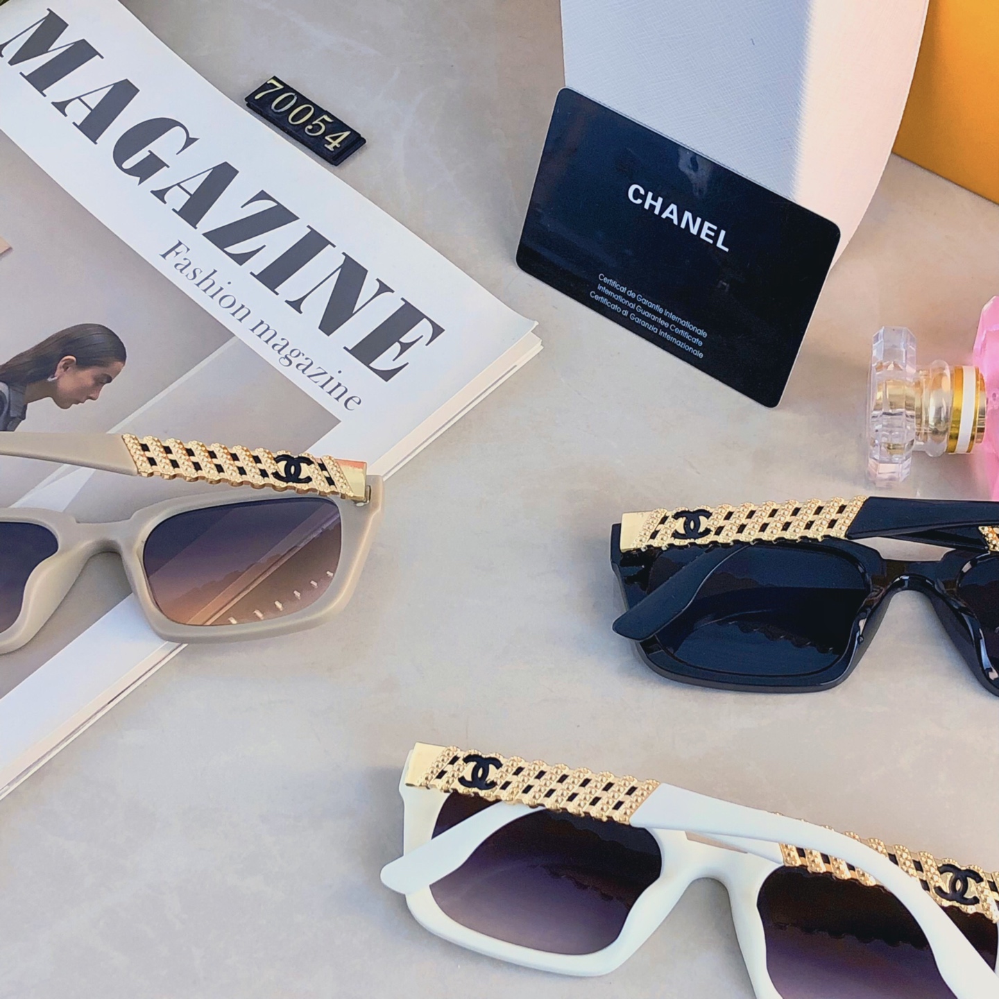 🔥🔥Chane*高级韩版新款墨镜女链条时尚ins网红个性防紫外线太阳镜女潮