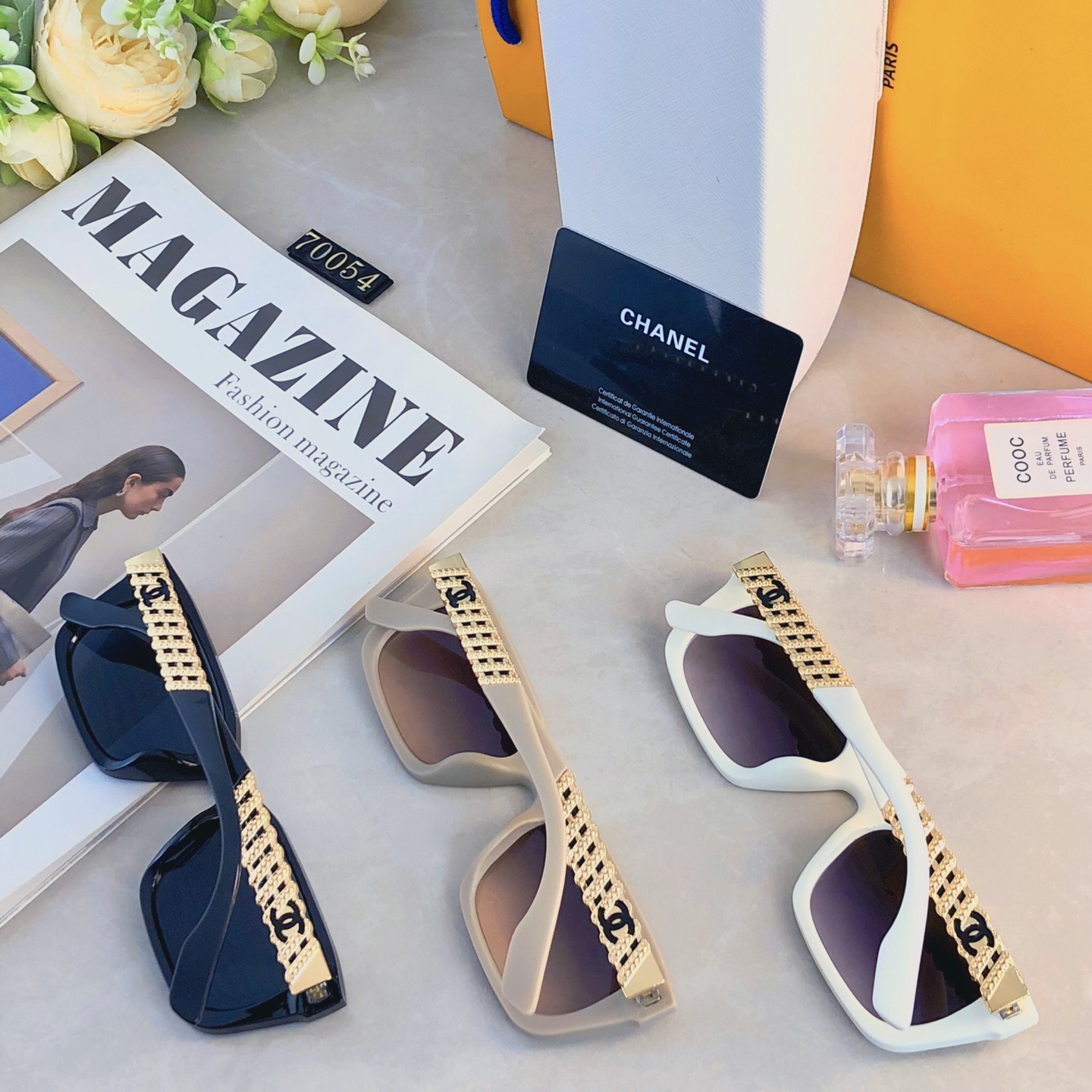 🔥🔥Chane*高级韩版新款墨镜女链条时尚ins网红个性防紫外线太阳镜女潮