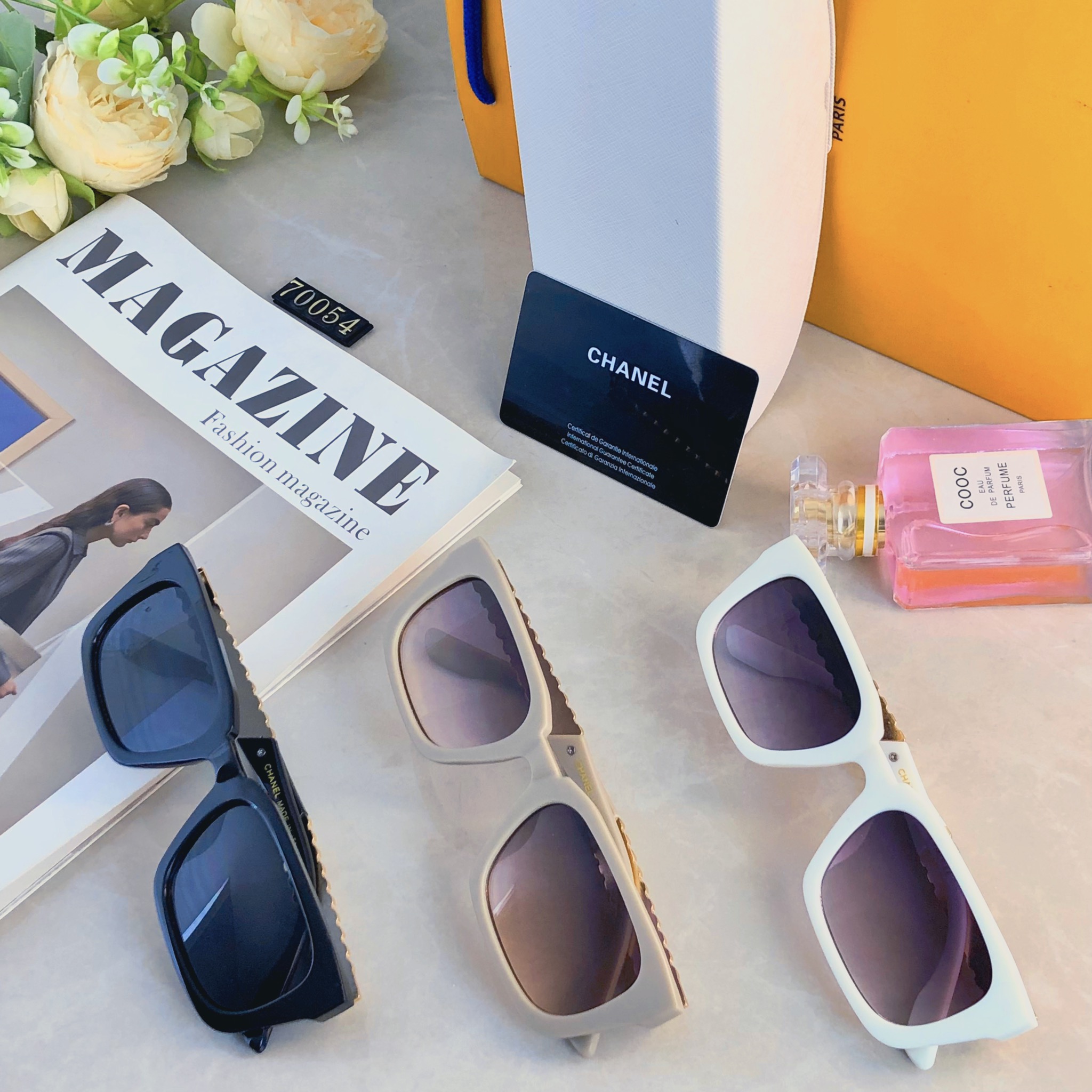 🔥🔥Chane*高级韩版新款墨镜女链条时尚ins网红个性防紫外线太阳镜女潮