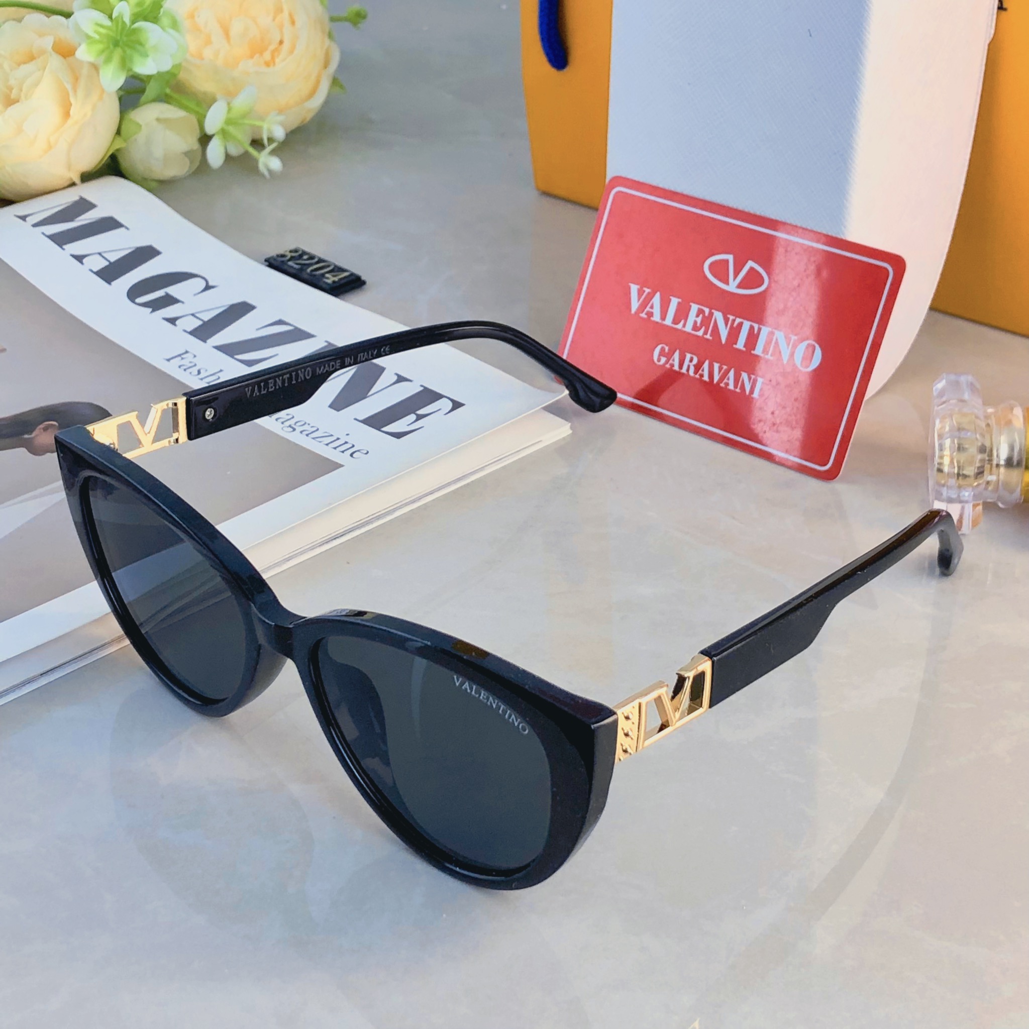 🔥🔥VALENTIN*美式复古猫眼墨镜女显脸小高级感百搭防紫外线超轻旅游防晒太阳镜