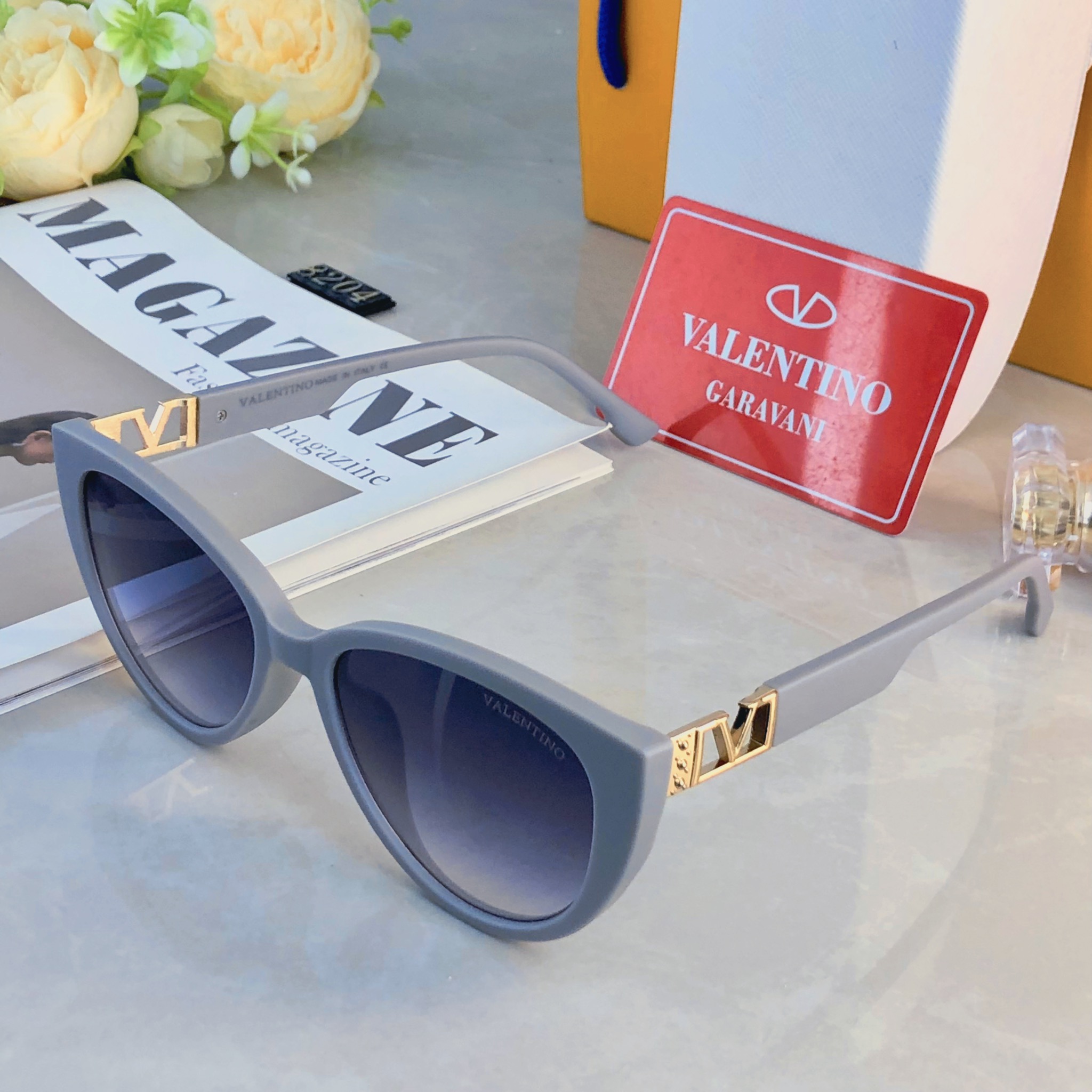 🔥🔥VALENTIN*美式复古猫眼墨镜女显脸小高级感百搭防紫外线超轻旅游防晒太阳镜