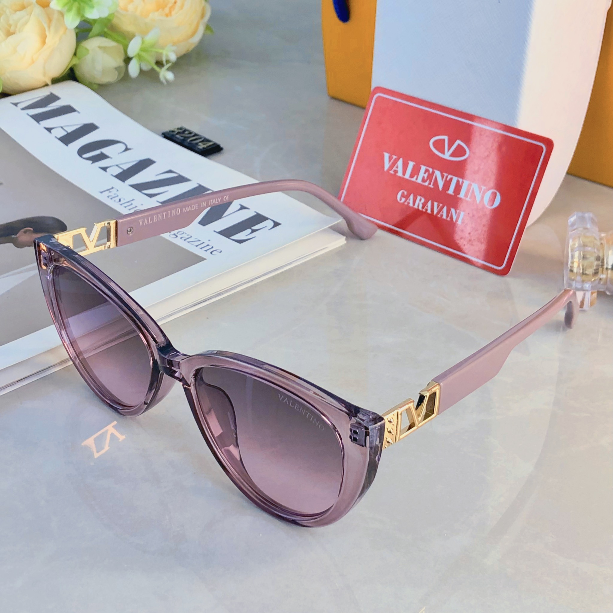 🔥🔥VALENTIN*美式复古猫眼墨镜女显脸小高级感百搭防紫外线超轻旅游防晒太阳镜