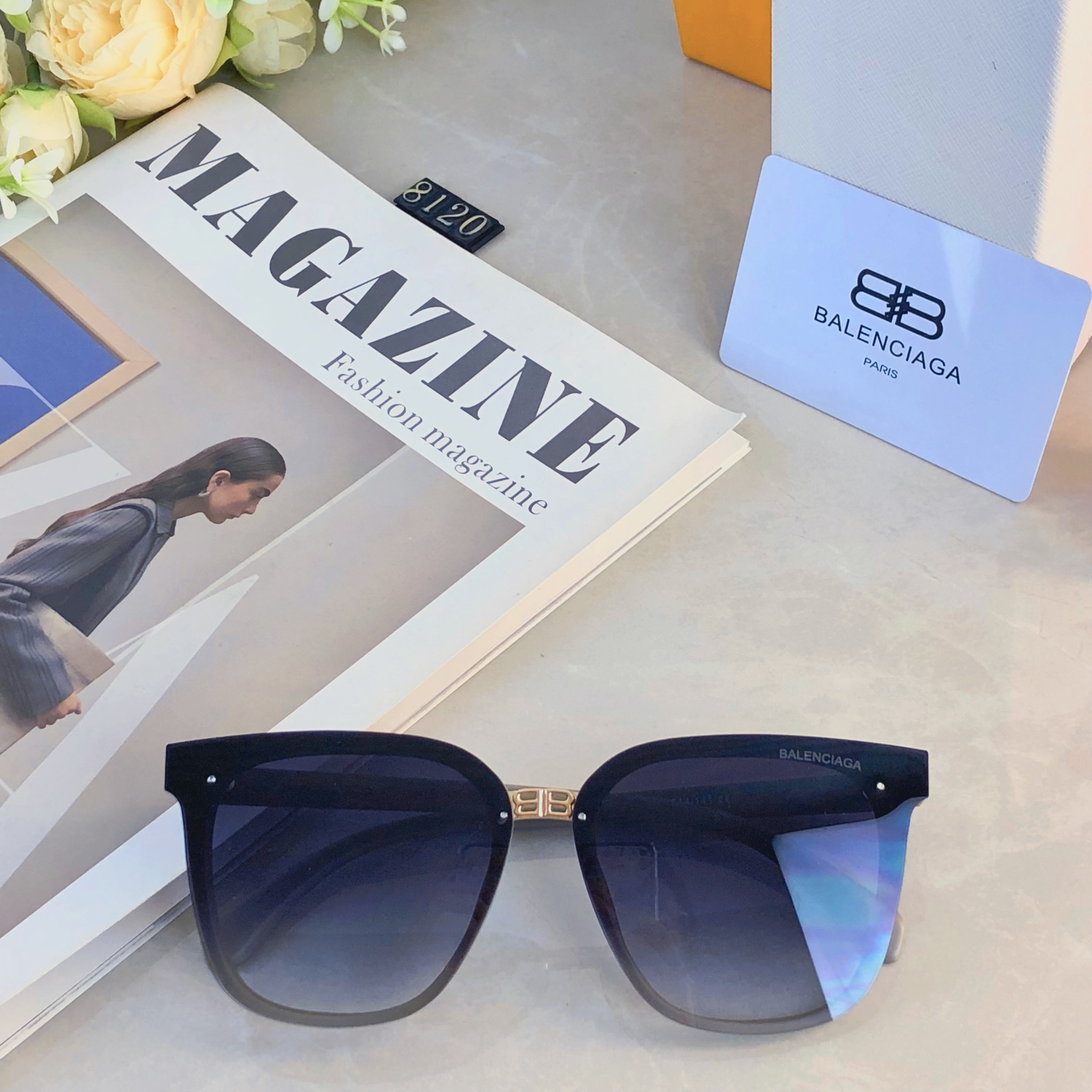 🔥🔥Balenciag*潮人墨镜高级感ins显瘦时尚个性出游穿搭太阳镜防紫外线