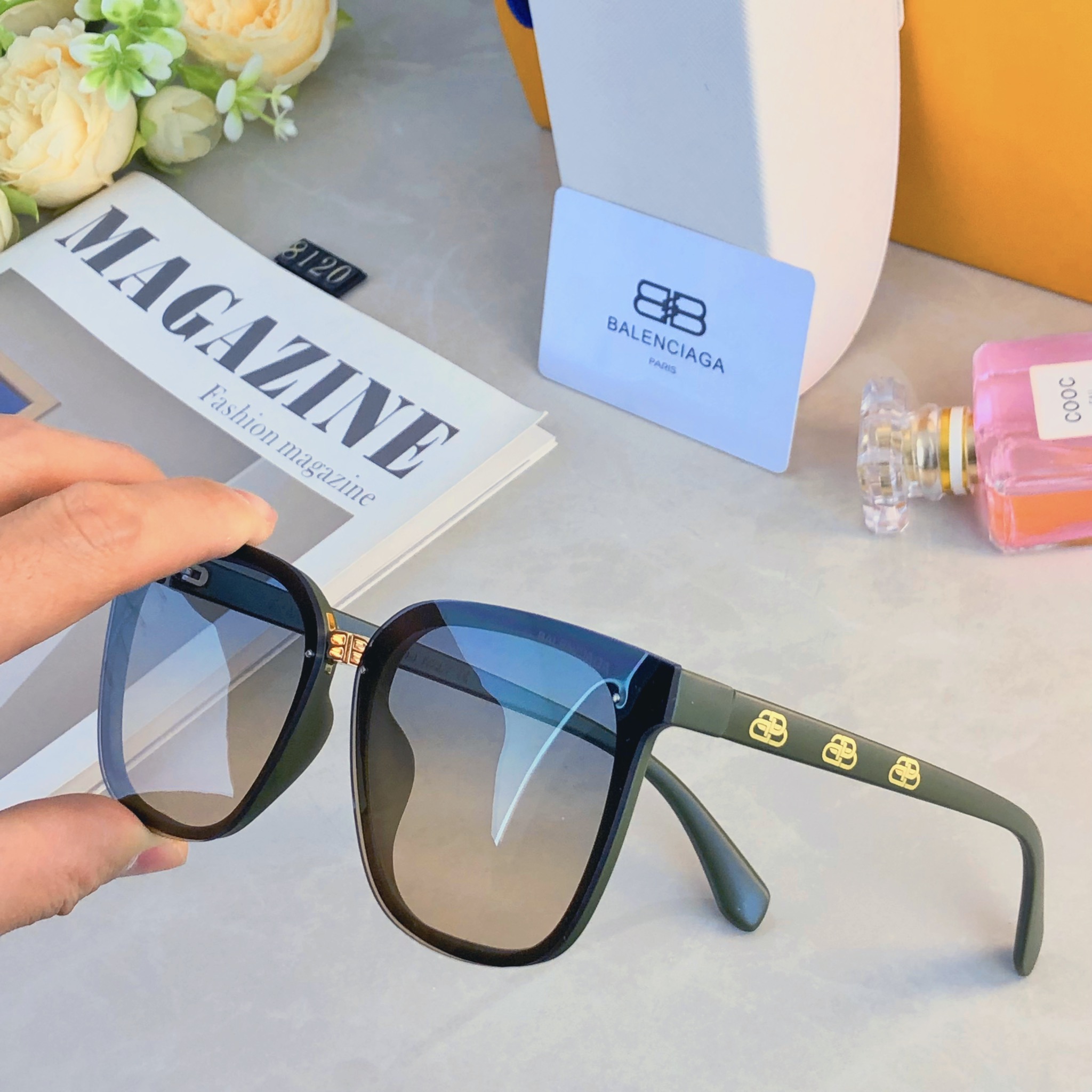🔥🔥Balenciag*潮人墨镜高级感ins显瘦时尚个性出游穿搭太阳镜防紫外线