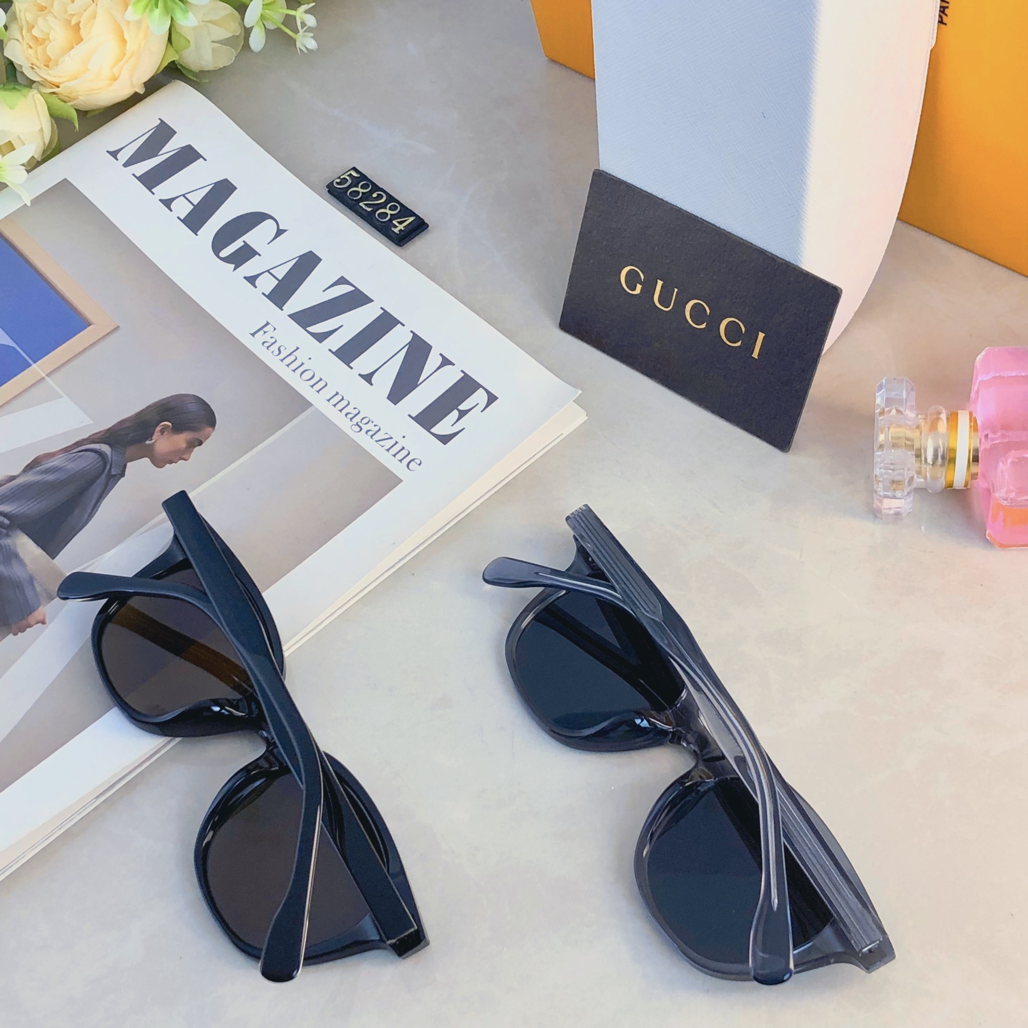 🔥🔥Gucc*余文乐同款2026新款防晒墨镜防紫外线偏光男女眼镜复古板材太阳镜