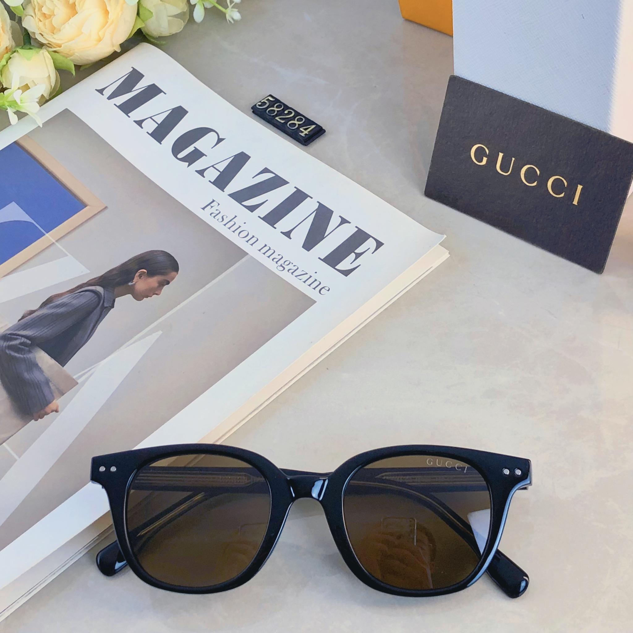 🔥🔥Gucc*余文乐同款2026新款防晒墨镜防紫外线偏光男女眼镜复古板材太阳镜