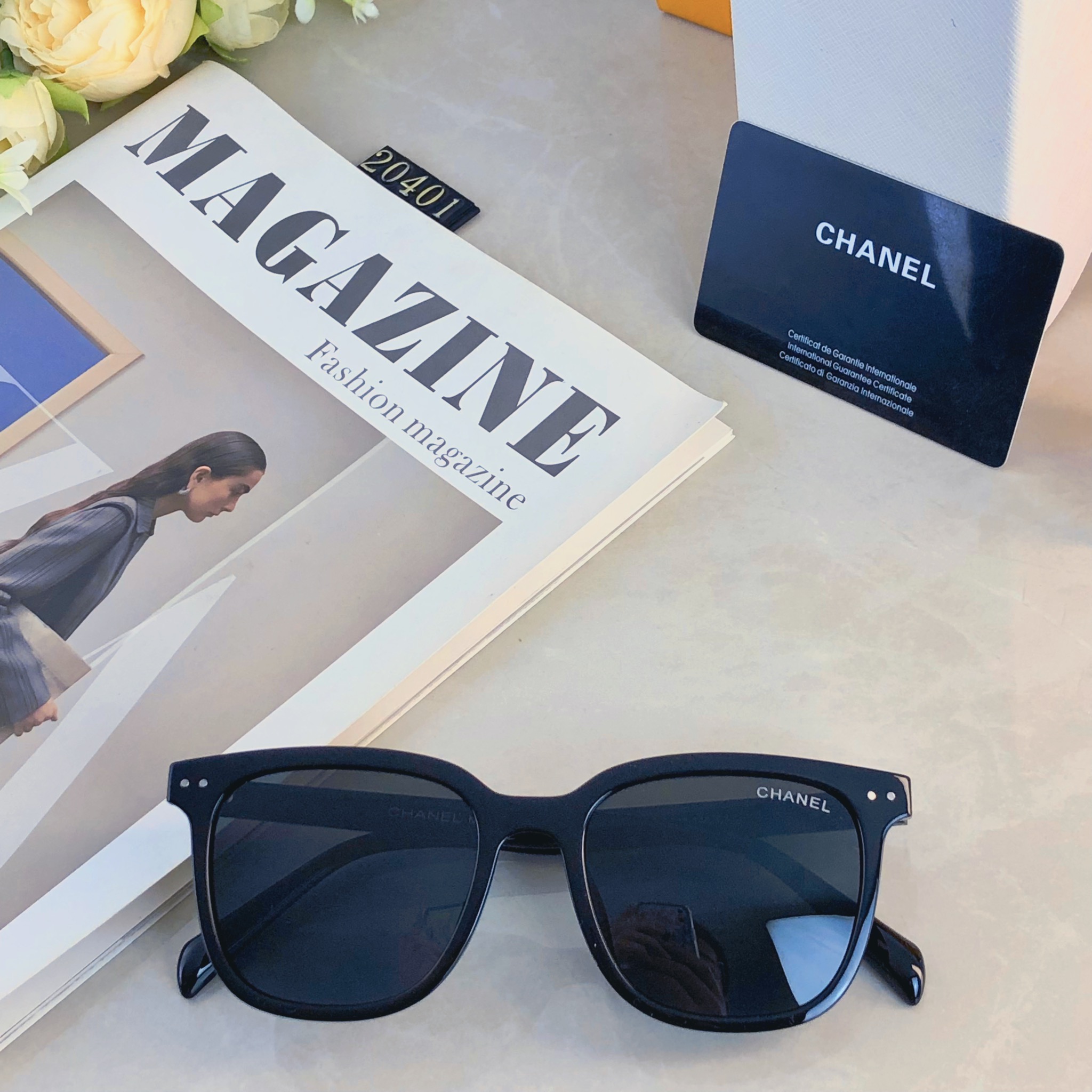 🔥🔥Chanel*墨镜潮高级感日落色腮红眼镜可配近视