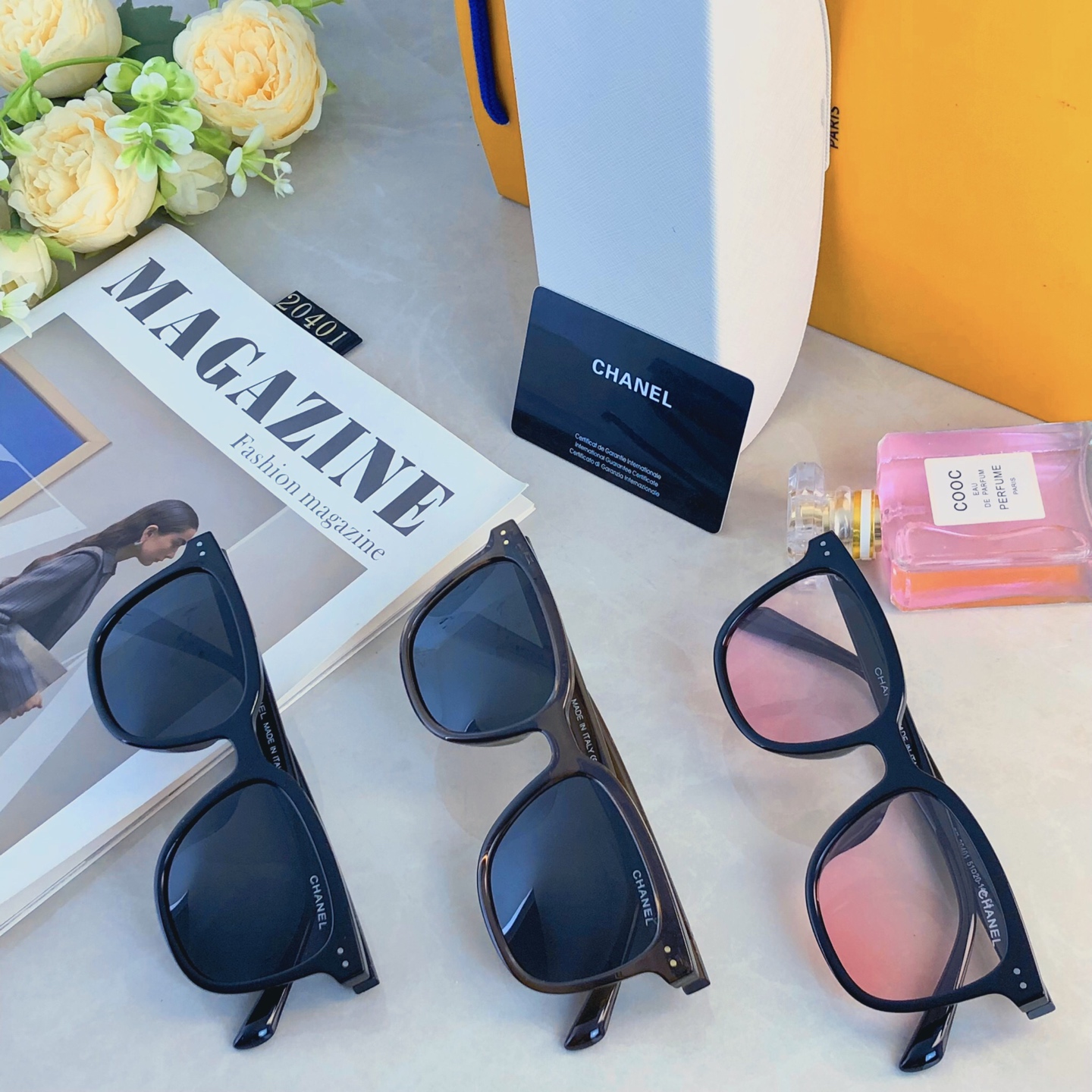 🔥🔥Chanel*墨镜潮高级感日落色腮红眼镜可配近视