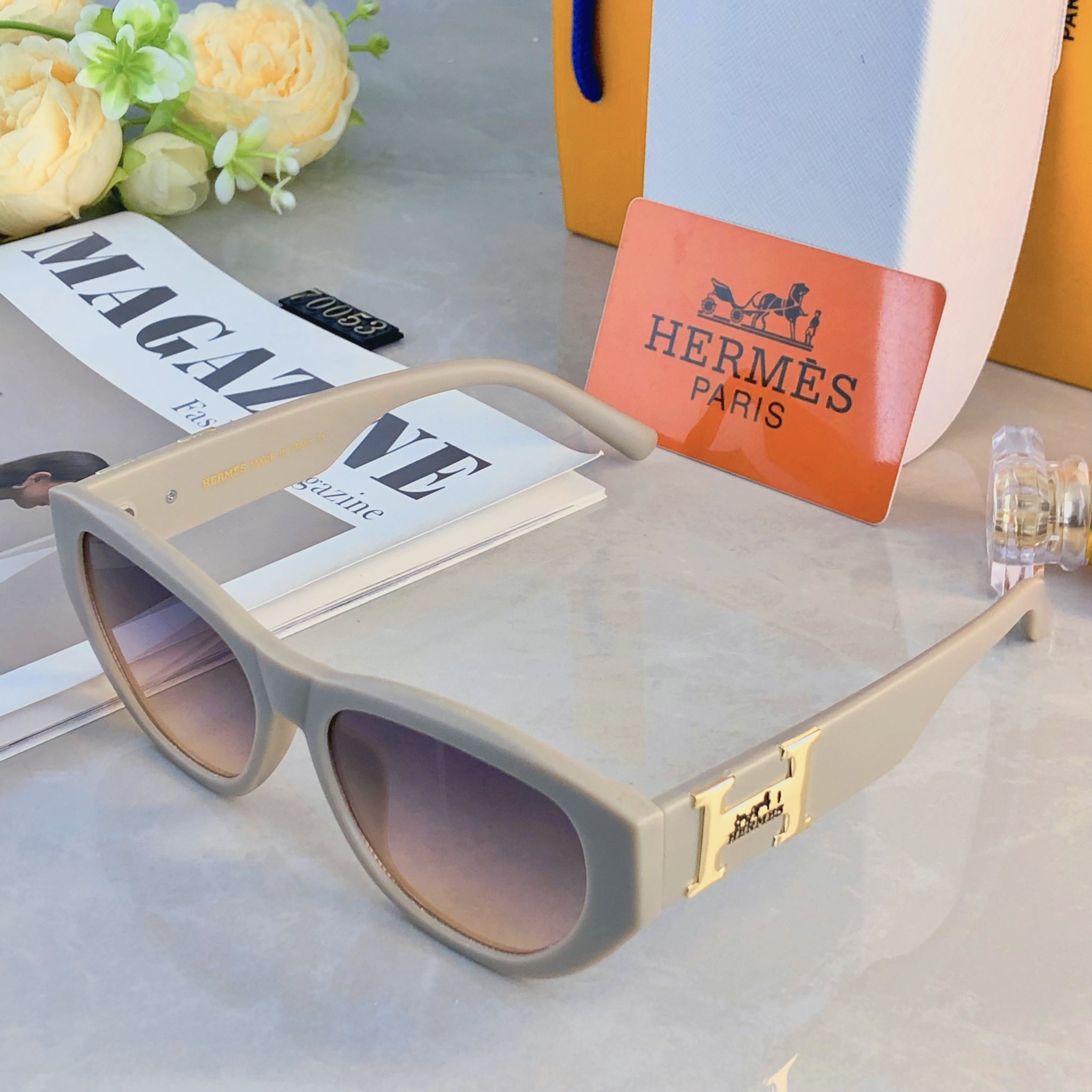 🔥🔥Herme*时尚新款太阳眼镜高品质高质感百搭遮阳潮大气小框