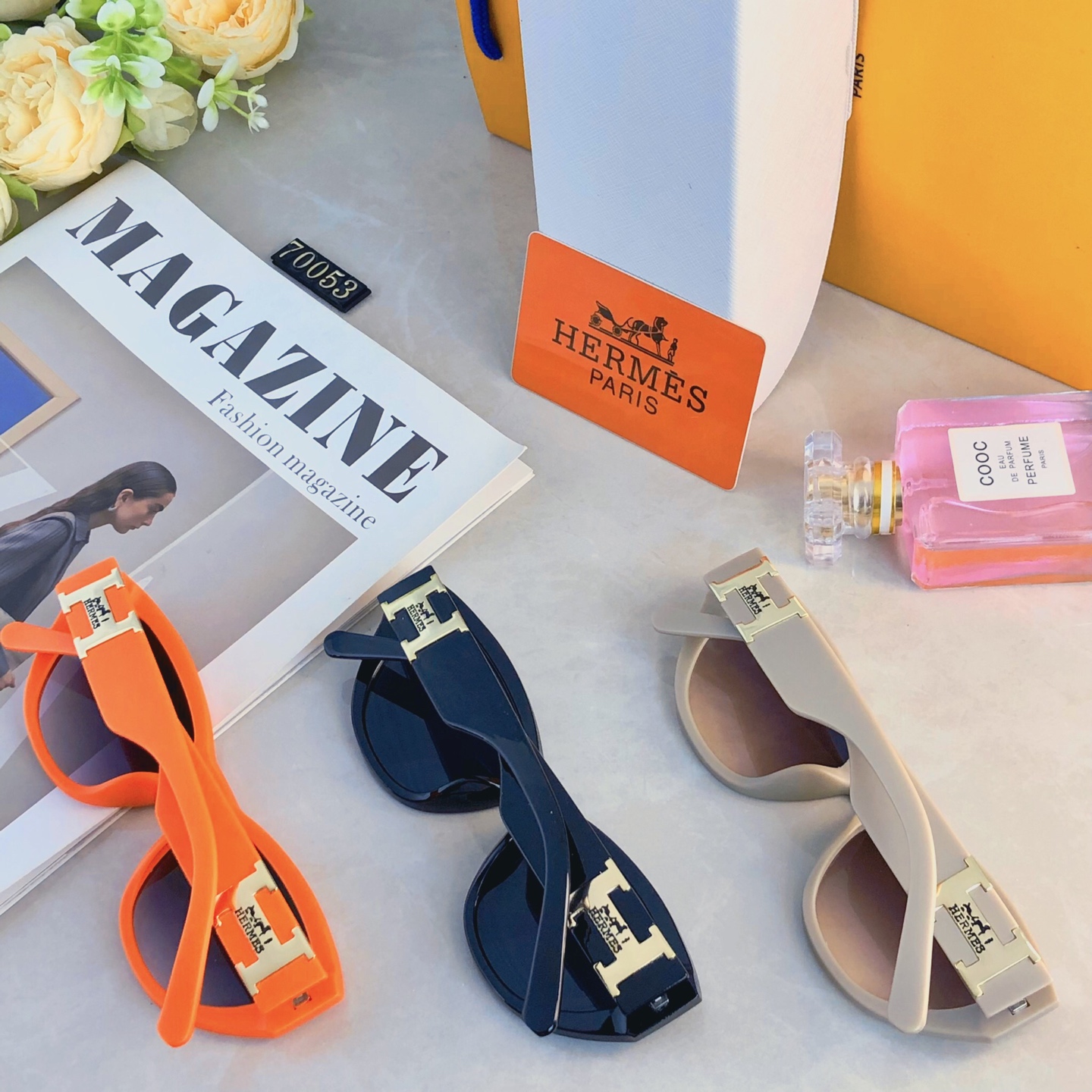 🔥🔥Herme*时尚新款太阳眼镜高品质高质感百搭遮阳潮大气小框