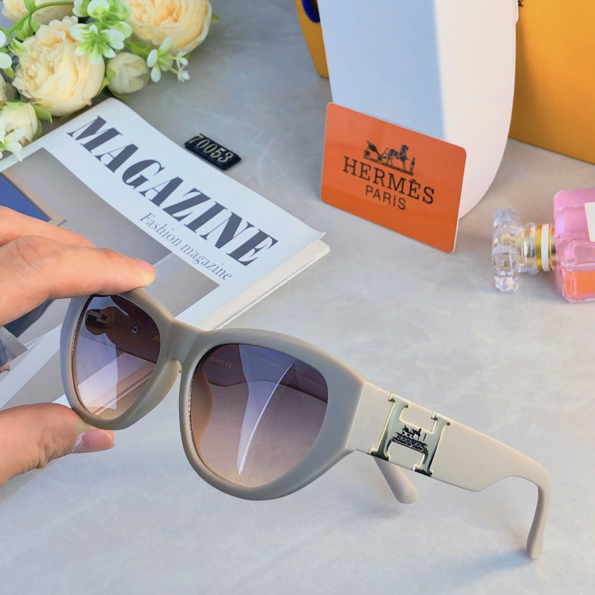 🔥🔥Herme*时尚新款太阳眼镜高品质高质感百搭遮阳潮大气小框