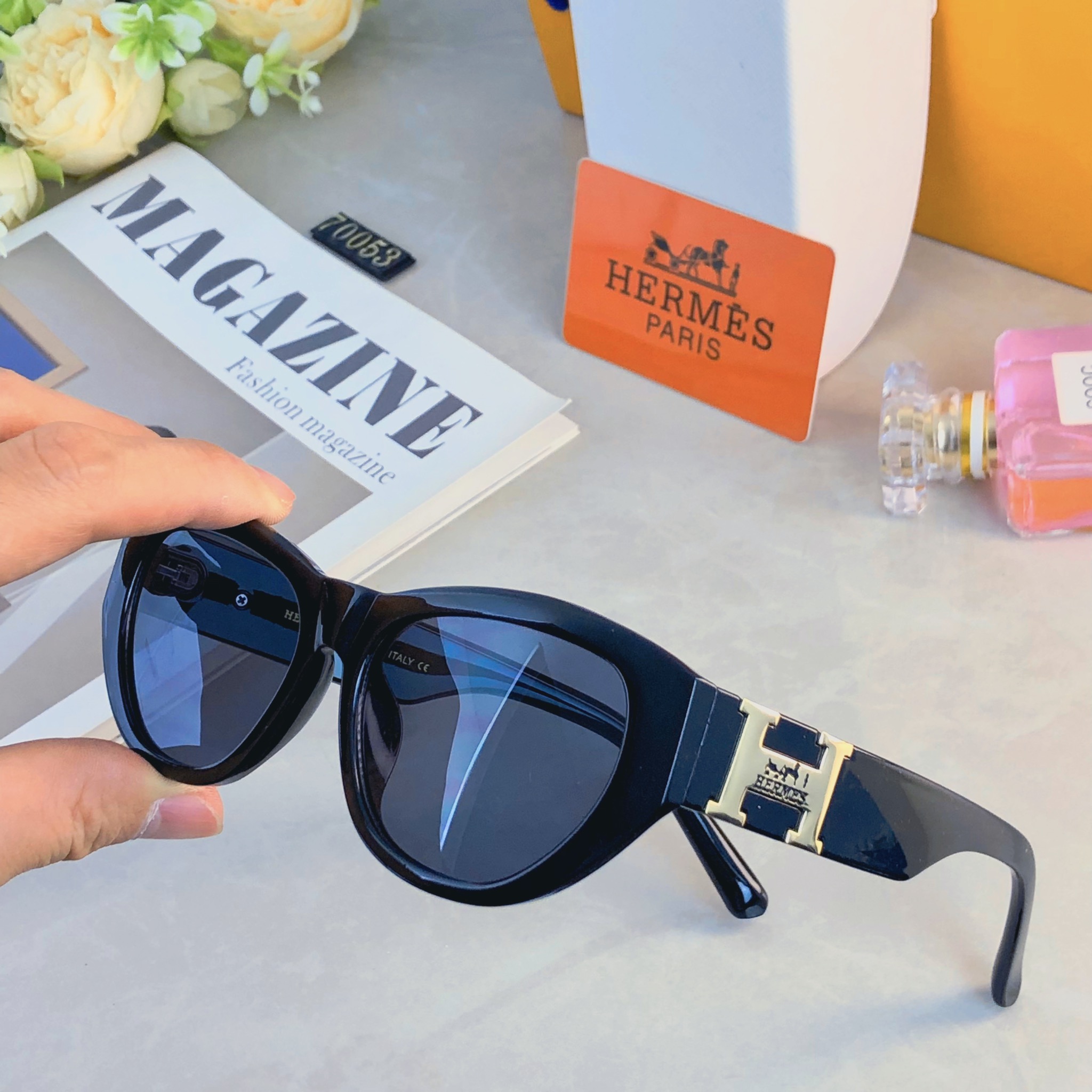 🔥🔥Herme*时尚新款太阳眼镜高品质高质感百搭遮阳潮大气小框