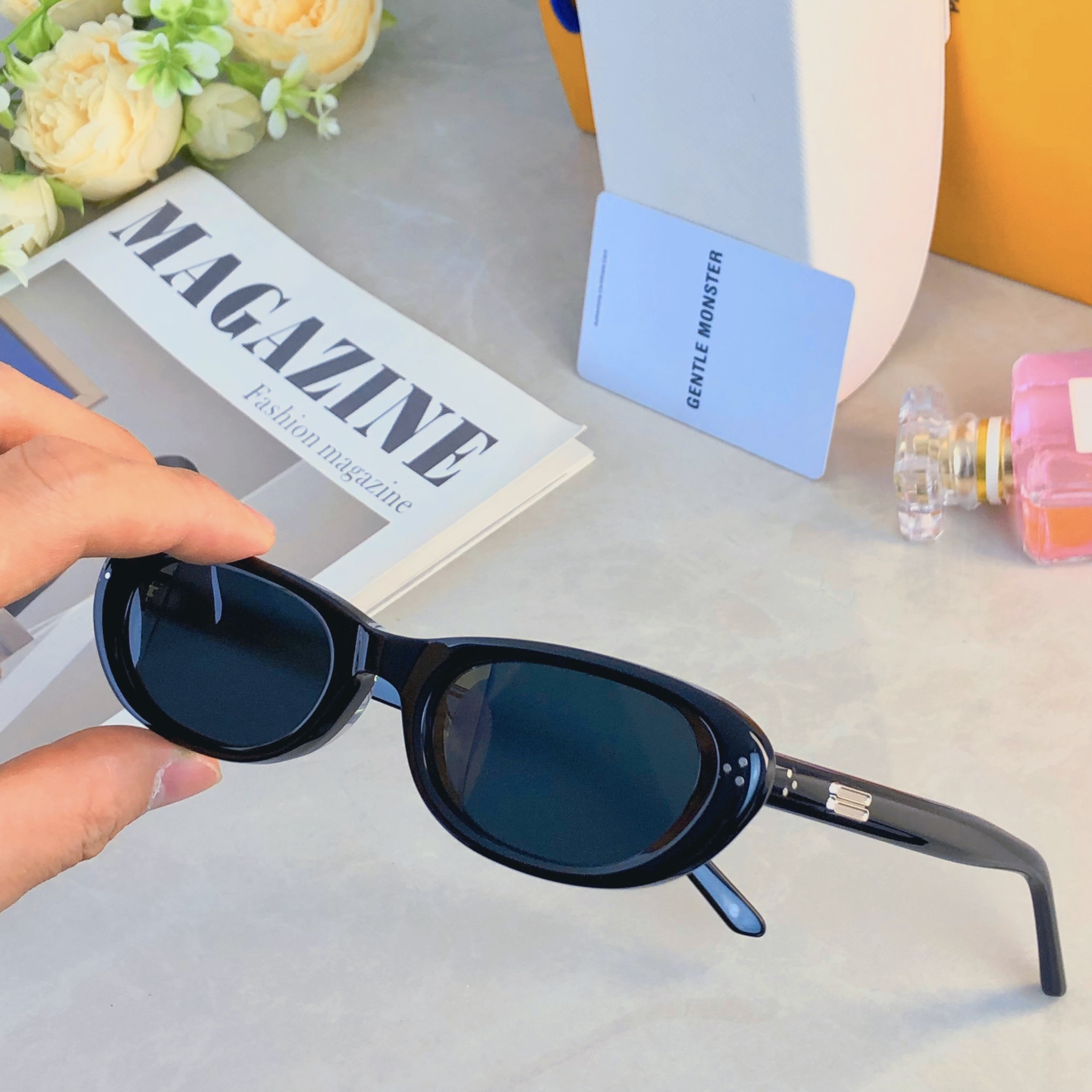 🔥🔥新款MADLENNE猫眼小框墨镜太阳镜男女可配近视王鹤棣同款潮