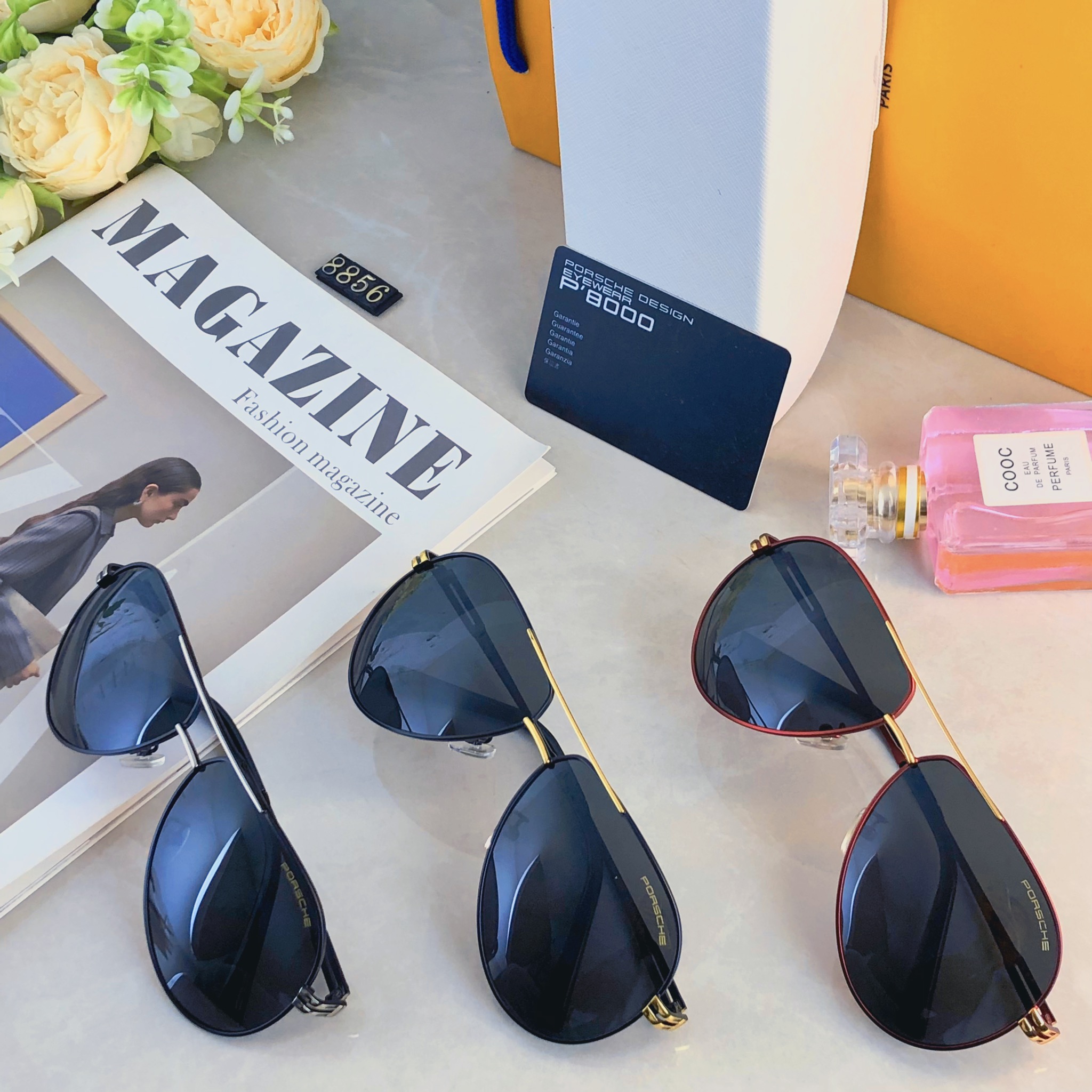 🔥🔥Porsch*新款个性潮流飞行员墨镜高级感时尚复古双梁太阳镜