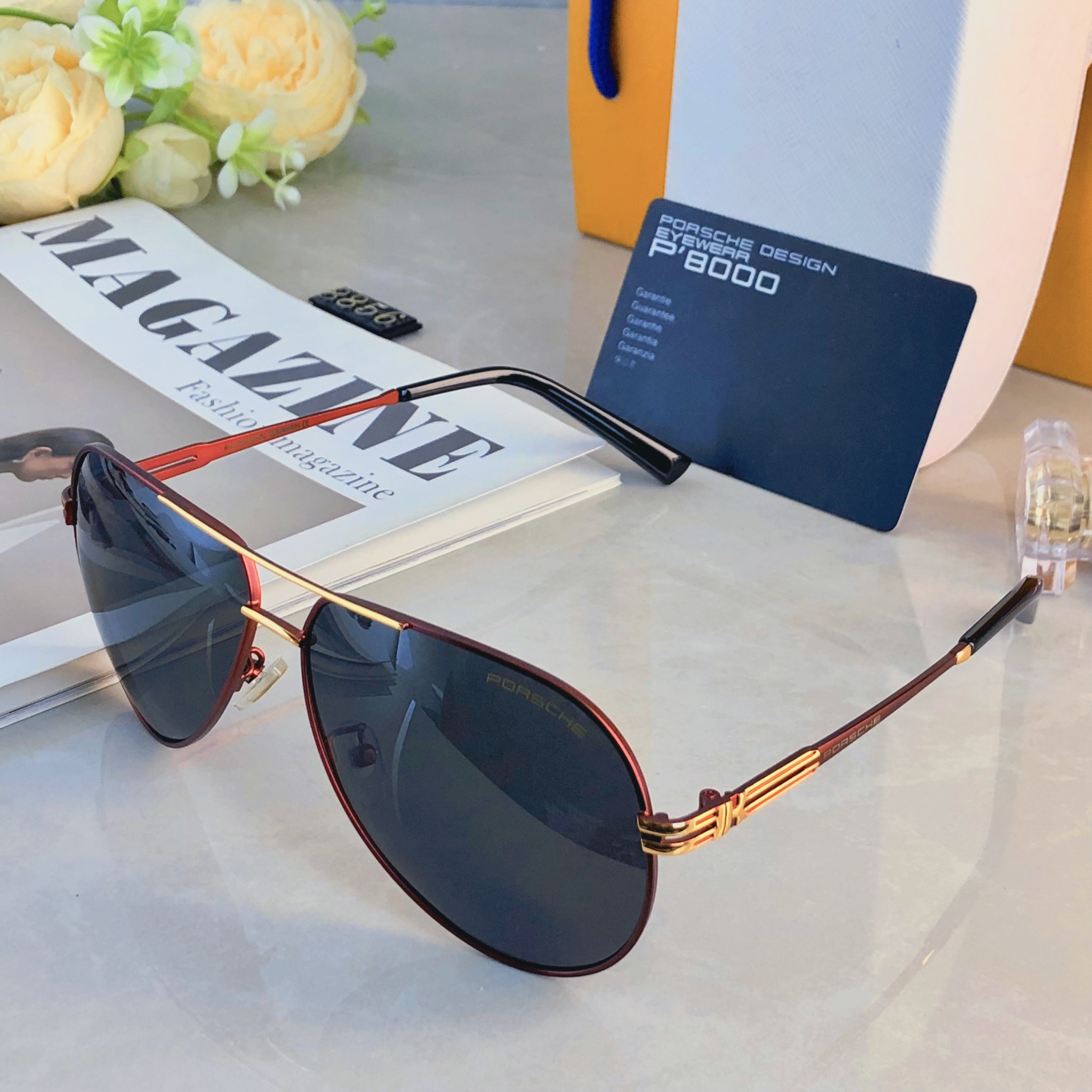 🔥🔥Porsch*新款个性潮流飞行员墨镜高级感时尚复古双梁太阳镜