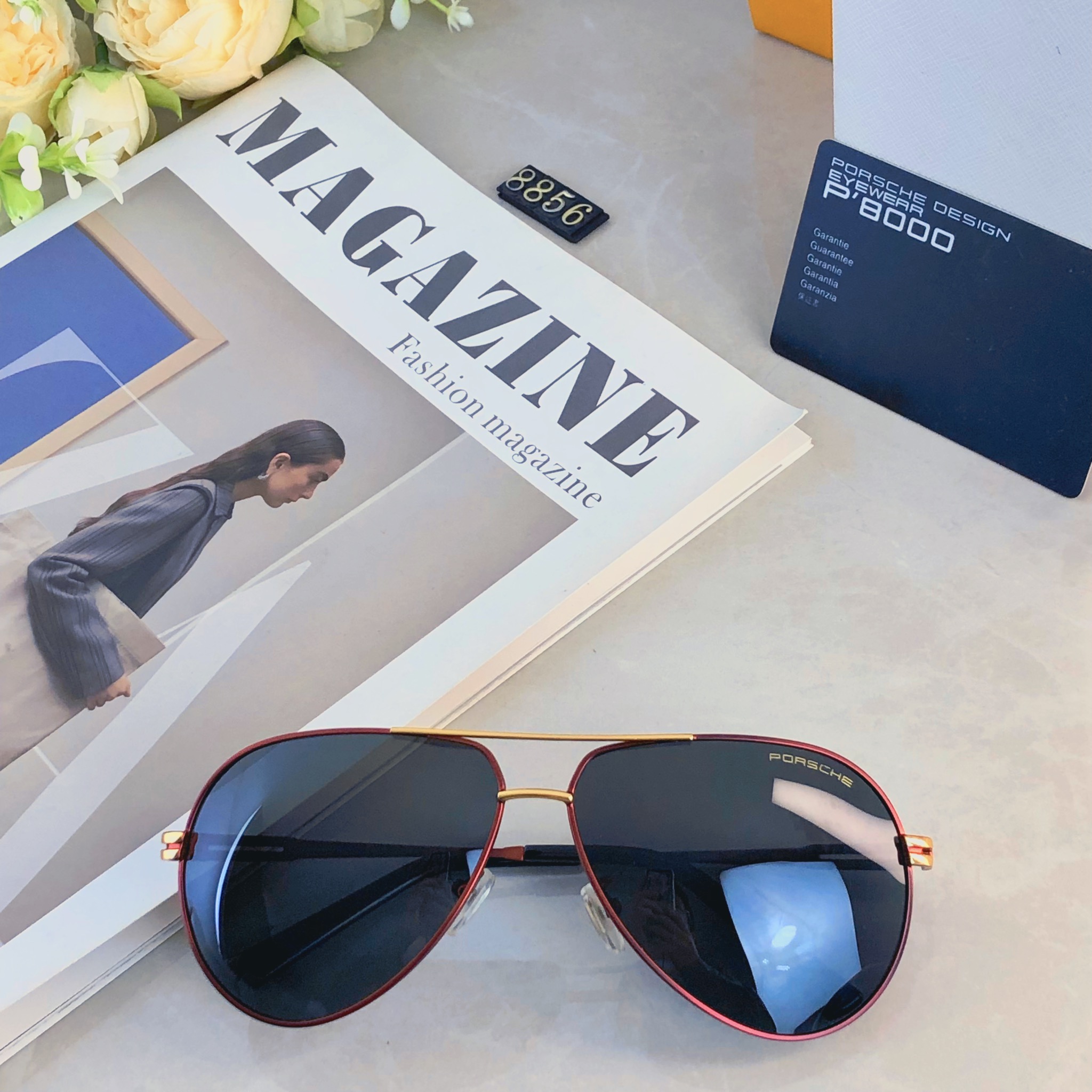 🔥🔥Porsch*新款个性潮流飞行员墨镜高级感时尚复古双梁太阳镜