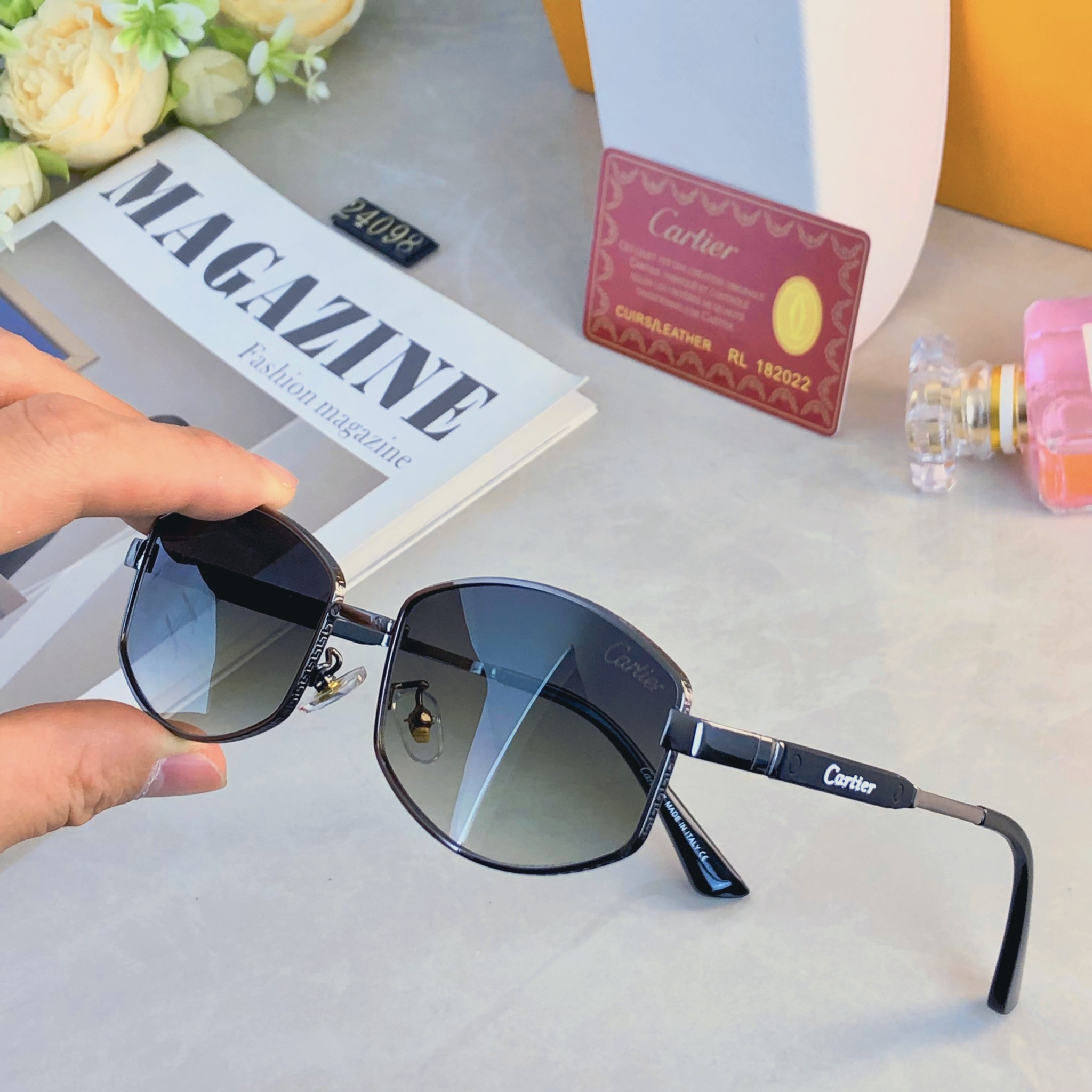 🔥🔥范丞丞同款情侣复古老钱风金属多边形墨镜高级感凹造型太阳眼镜